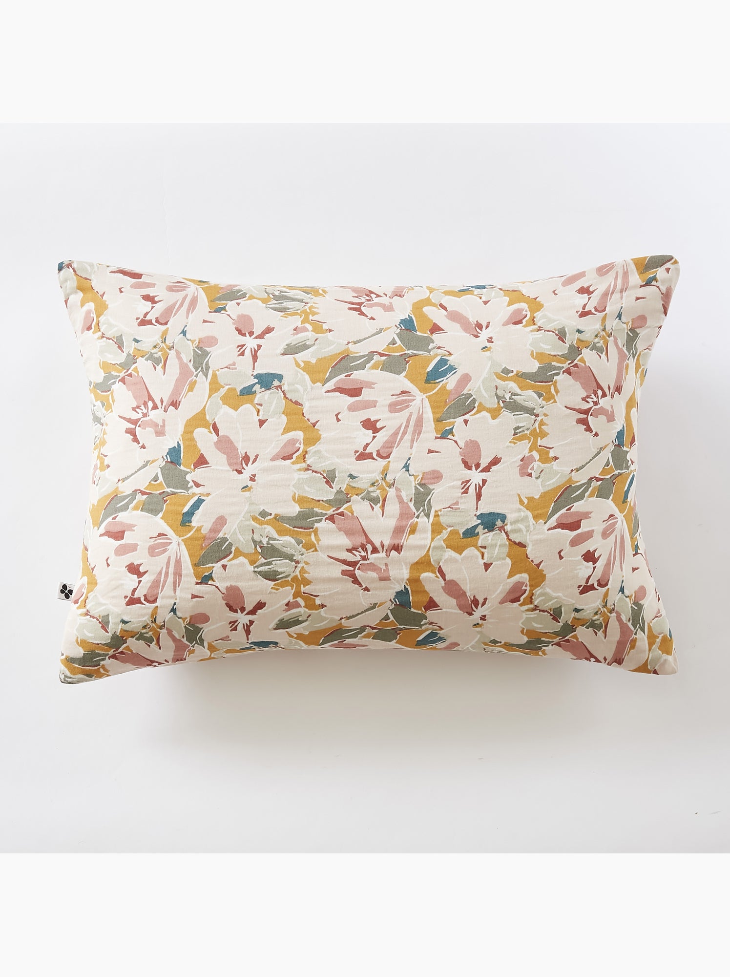 Coussin déhoussable – gaze de coton imprimée clarence - Rose