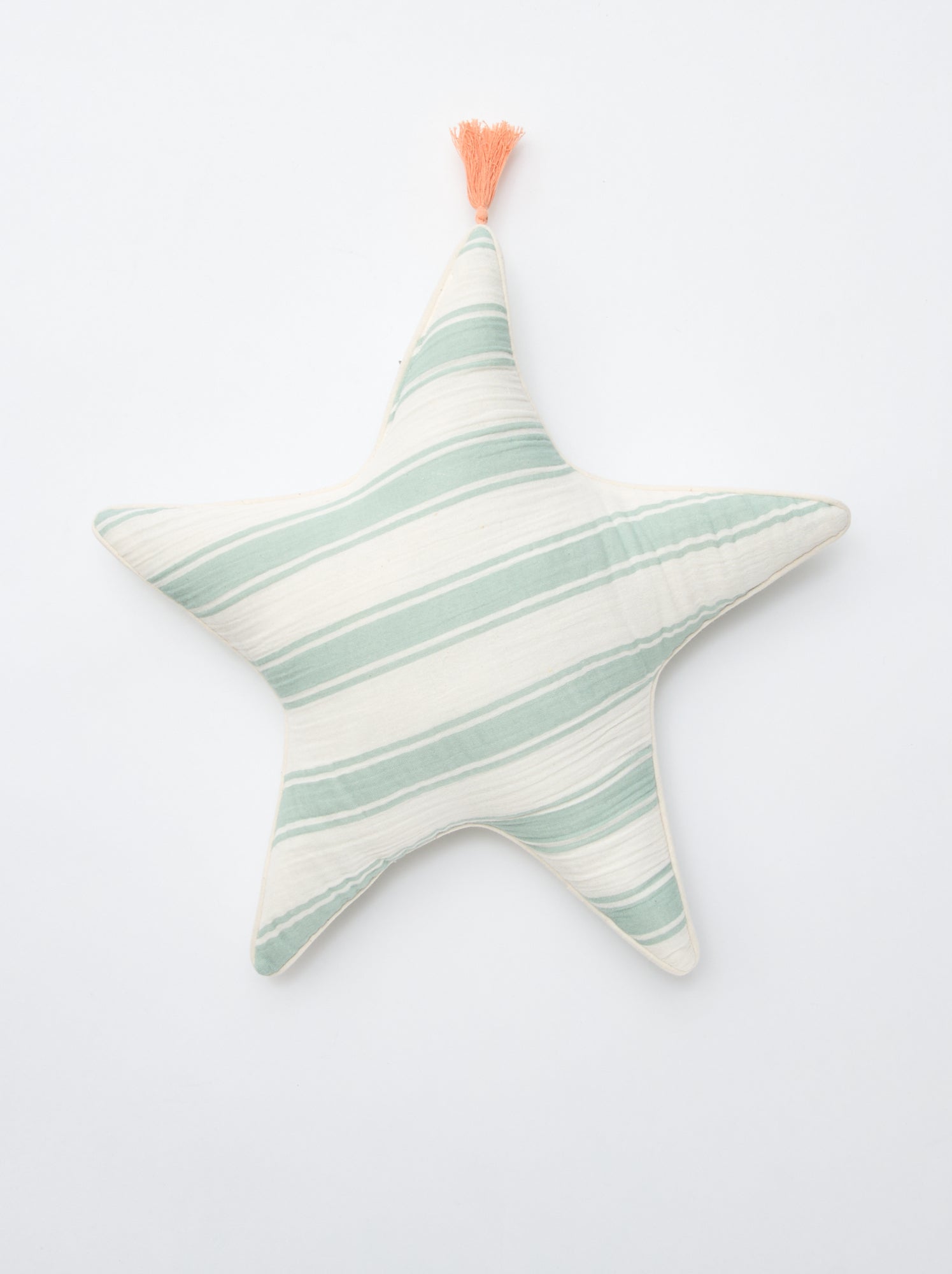 Coussin étoile en gaze de coton (50 x 45 cm) - Vert