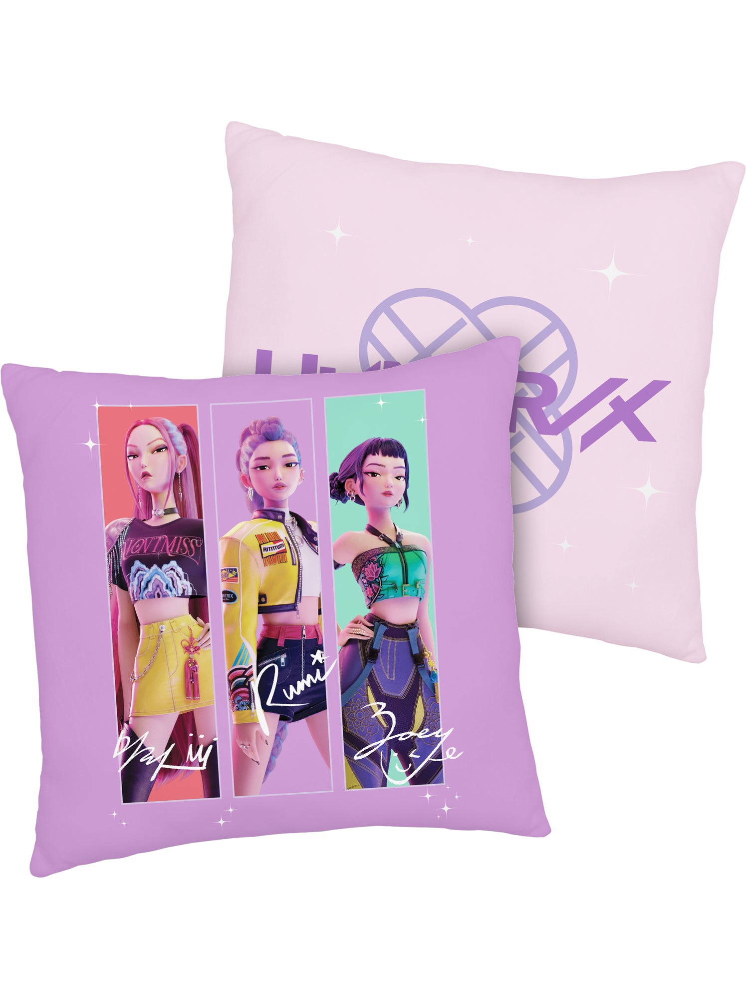 Coussin imprimé 100% polyester, kpop demon hunters tour - Rose