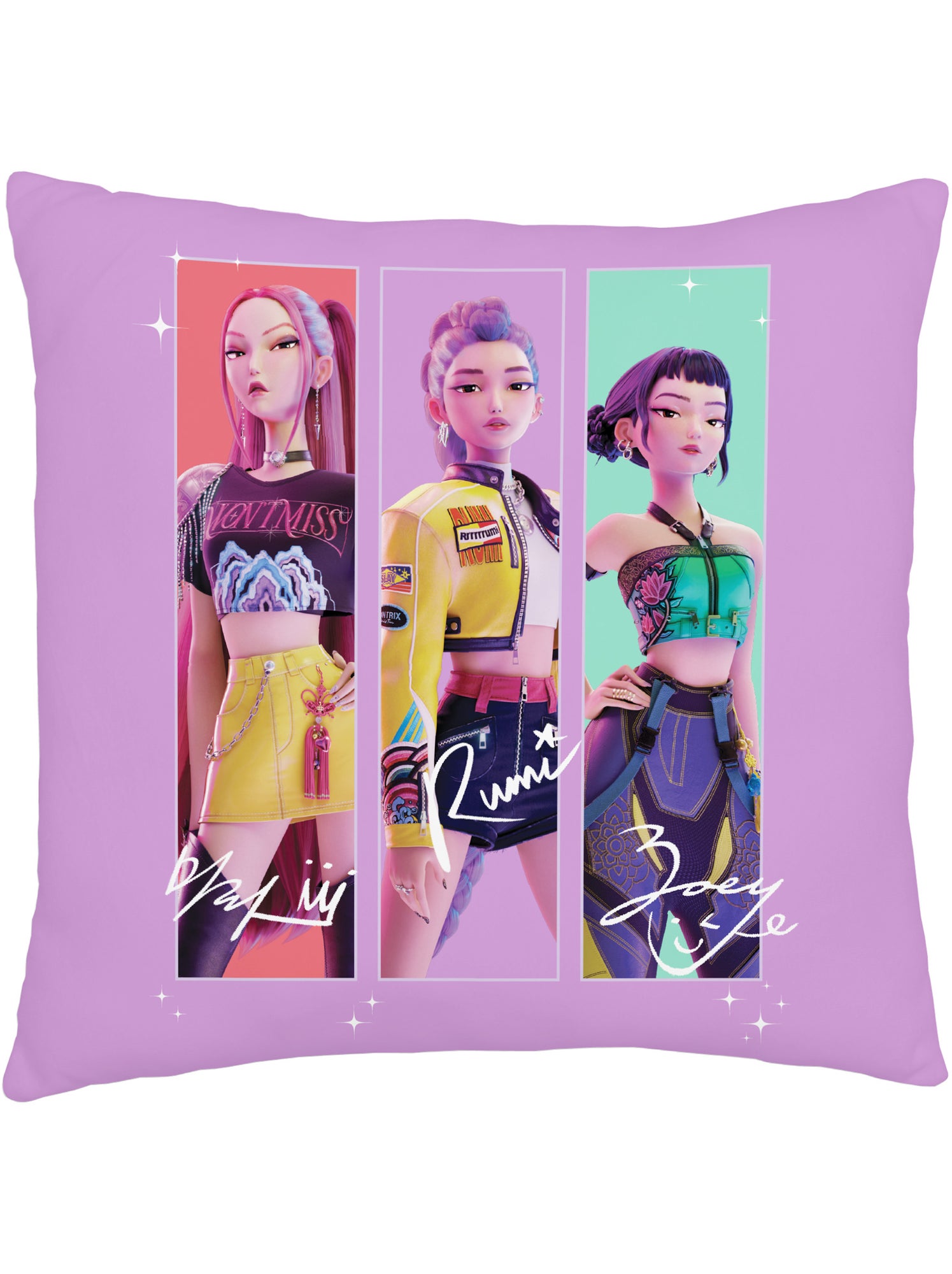 Coussin imprimé 100% polyester, kpop demon hunters tour - Rose