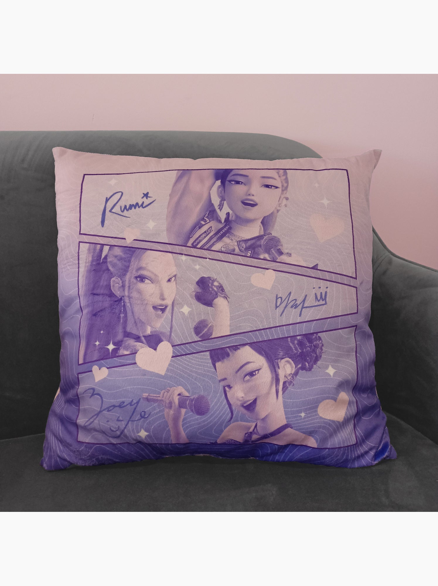 Coussin imprimé, kpop demon hunters golden - Violet