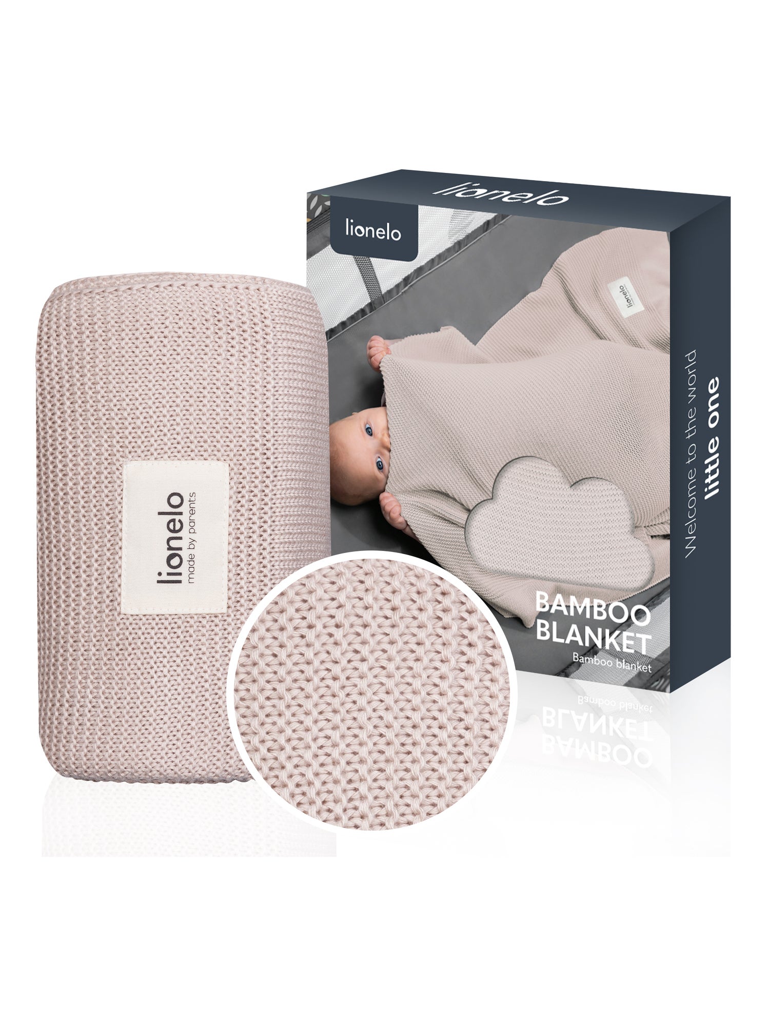 Couverture bébé 100% coton LIONELO - Hypoallergénique - Antibactérien - 100 × 75 cm - Beige