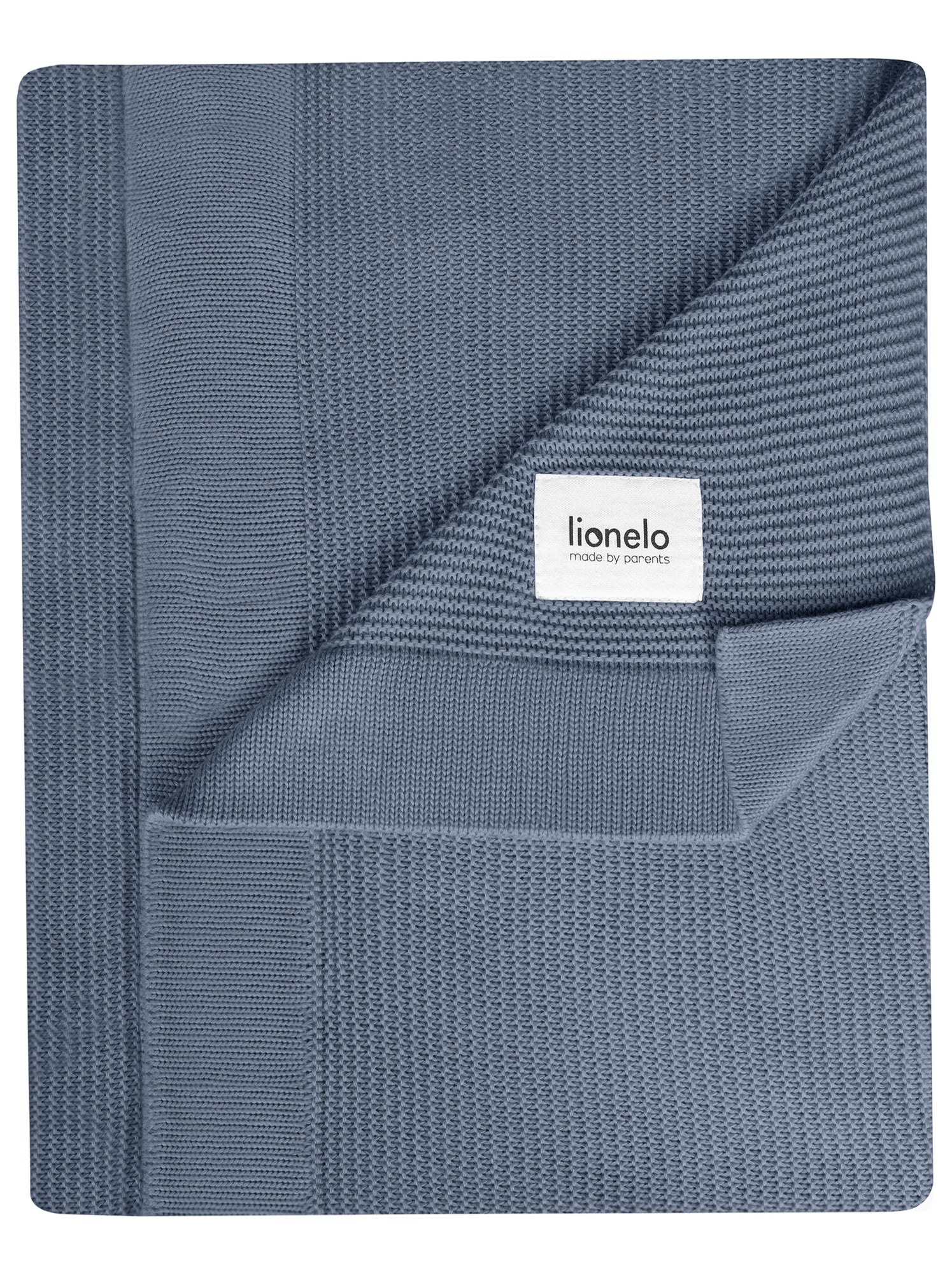 Couverture bébé 100% coton LIONELO - Hypoallergénique - Antibactérien - 100 × 75 cm - Bleu
