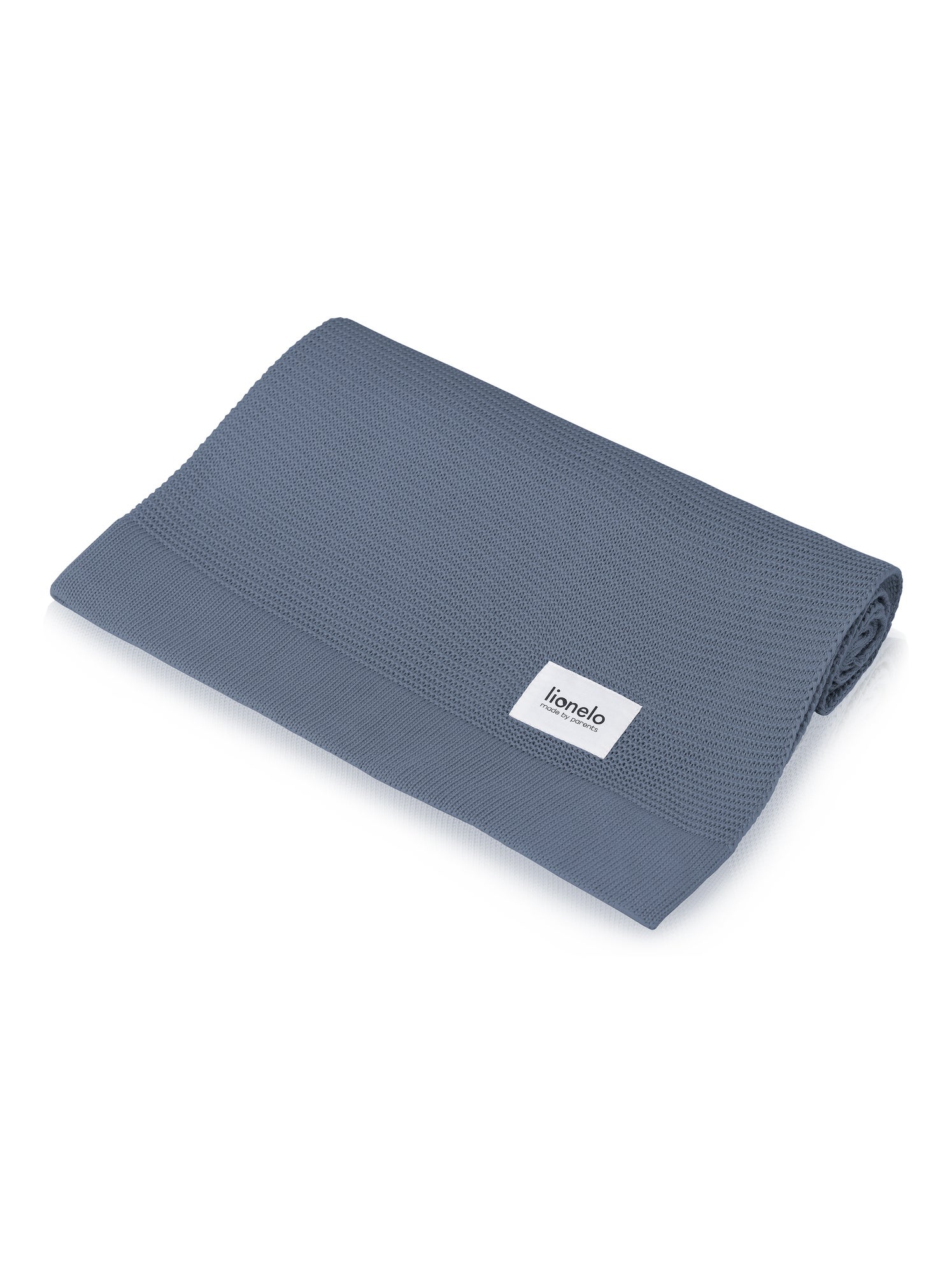 Couverture bébé 100% coton LIONELO - Hypoallergénique - Antibactérien - 100 × 75 cm - Bleu