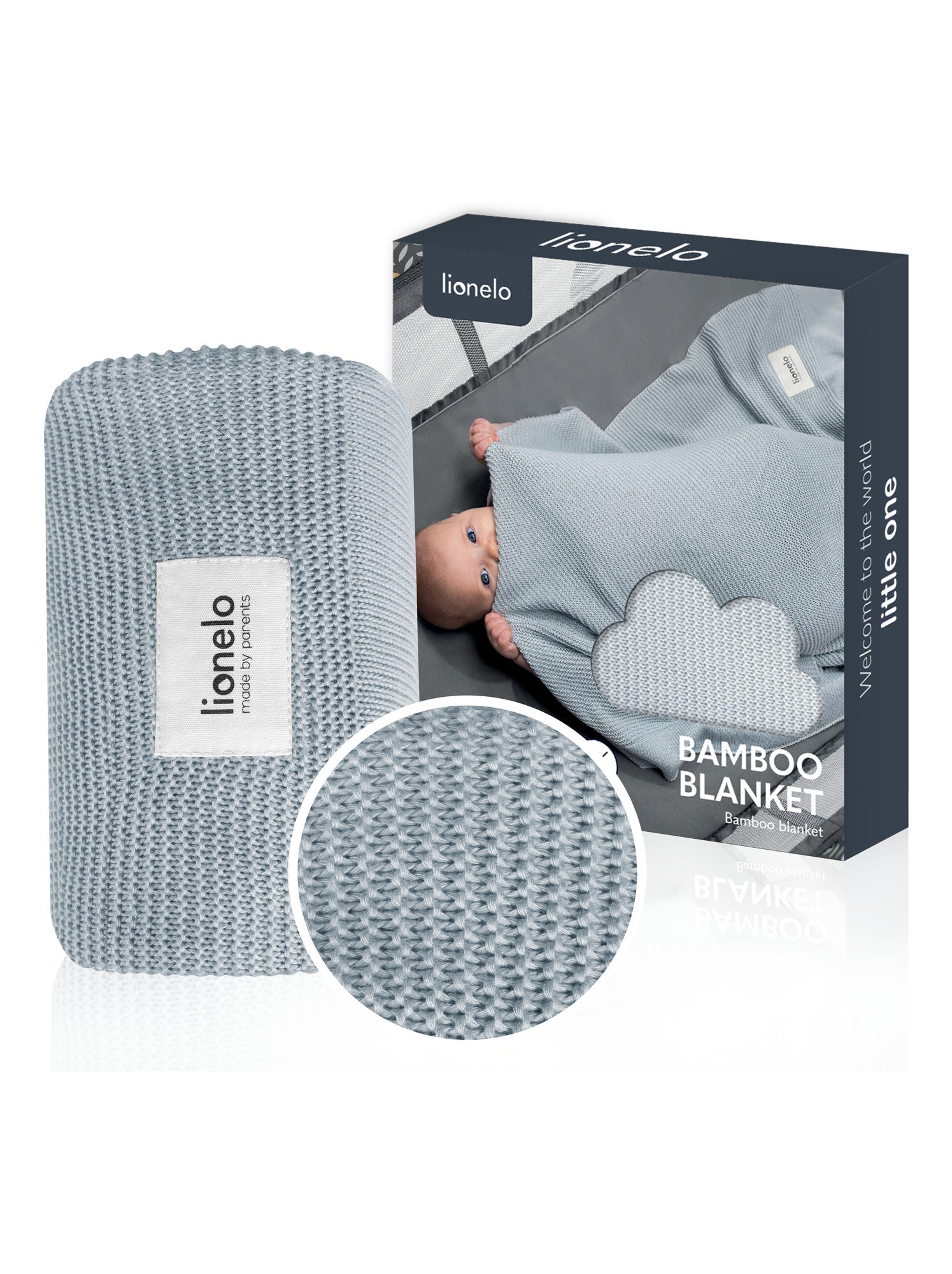 Couverture bébé 100% coton LIONELO - Hypoallergénique - Antibactérien - 100 × 75 cm - Gris