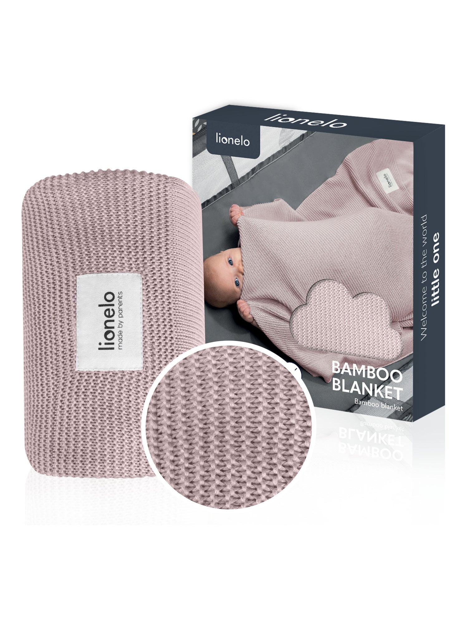 Couverture bébé 100% coton LIONELO - Hypoallergénique - Antibactérien - 100 × 75 cm - Rose