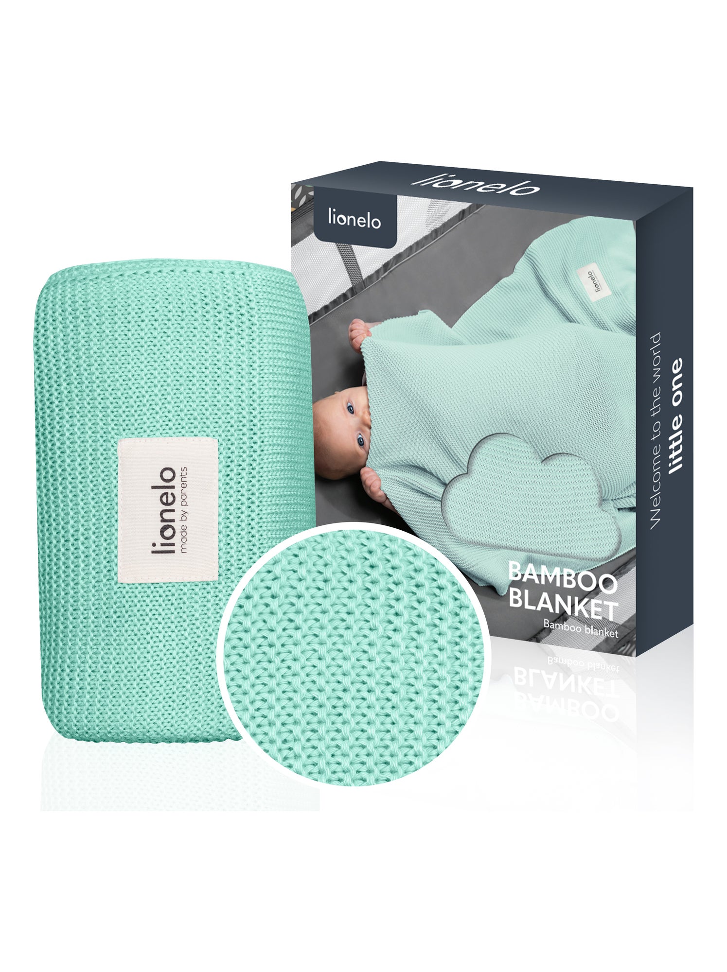 Couverture bébé 100% coton LIONELO - Hypoallergénique - Antibactérien - 100 × 75 cm - Vert