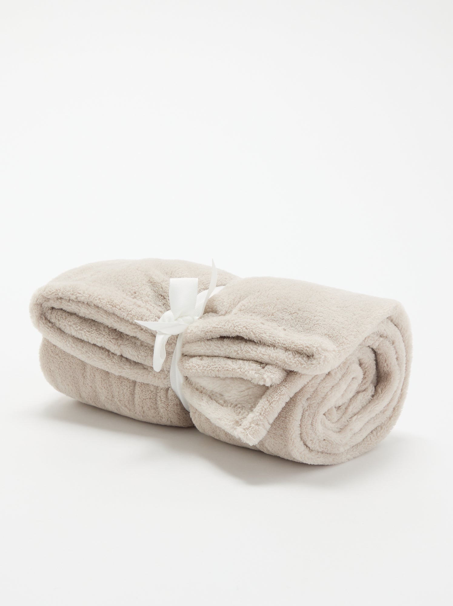 Couverture unie en polaire - Beige