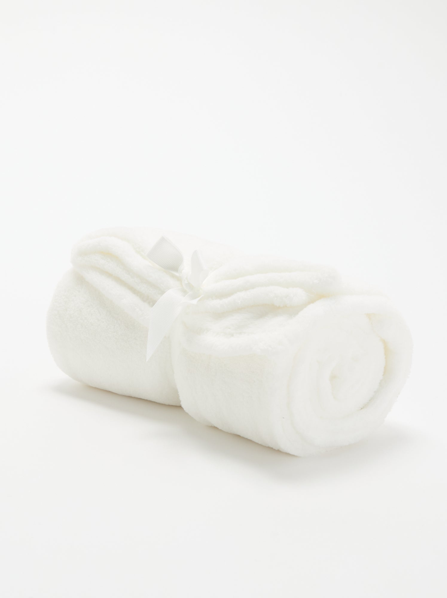 Couverture unie en polaire - Blanc