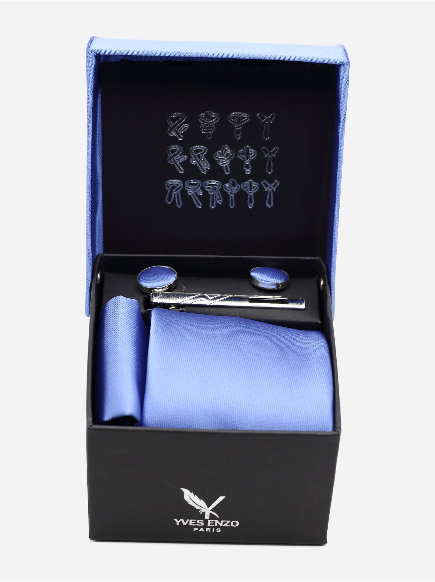 Cravate en coffret - Yves Enzo - Bleu