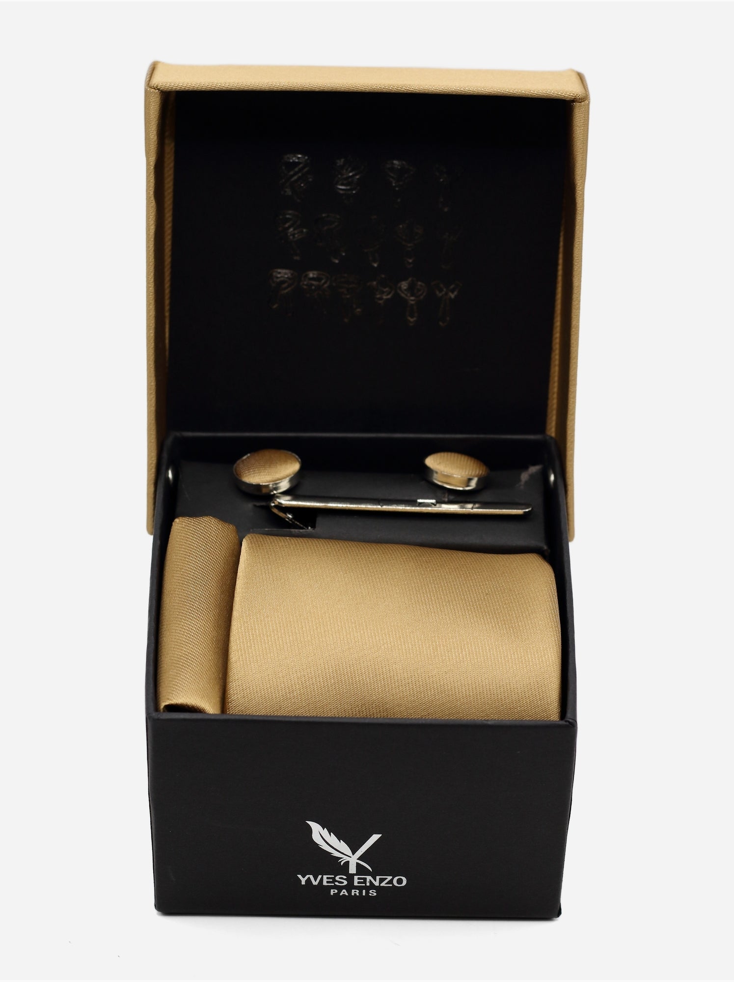 Cravate en coffret - Yves Enzo - Camel