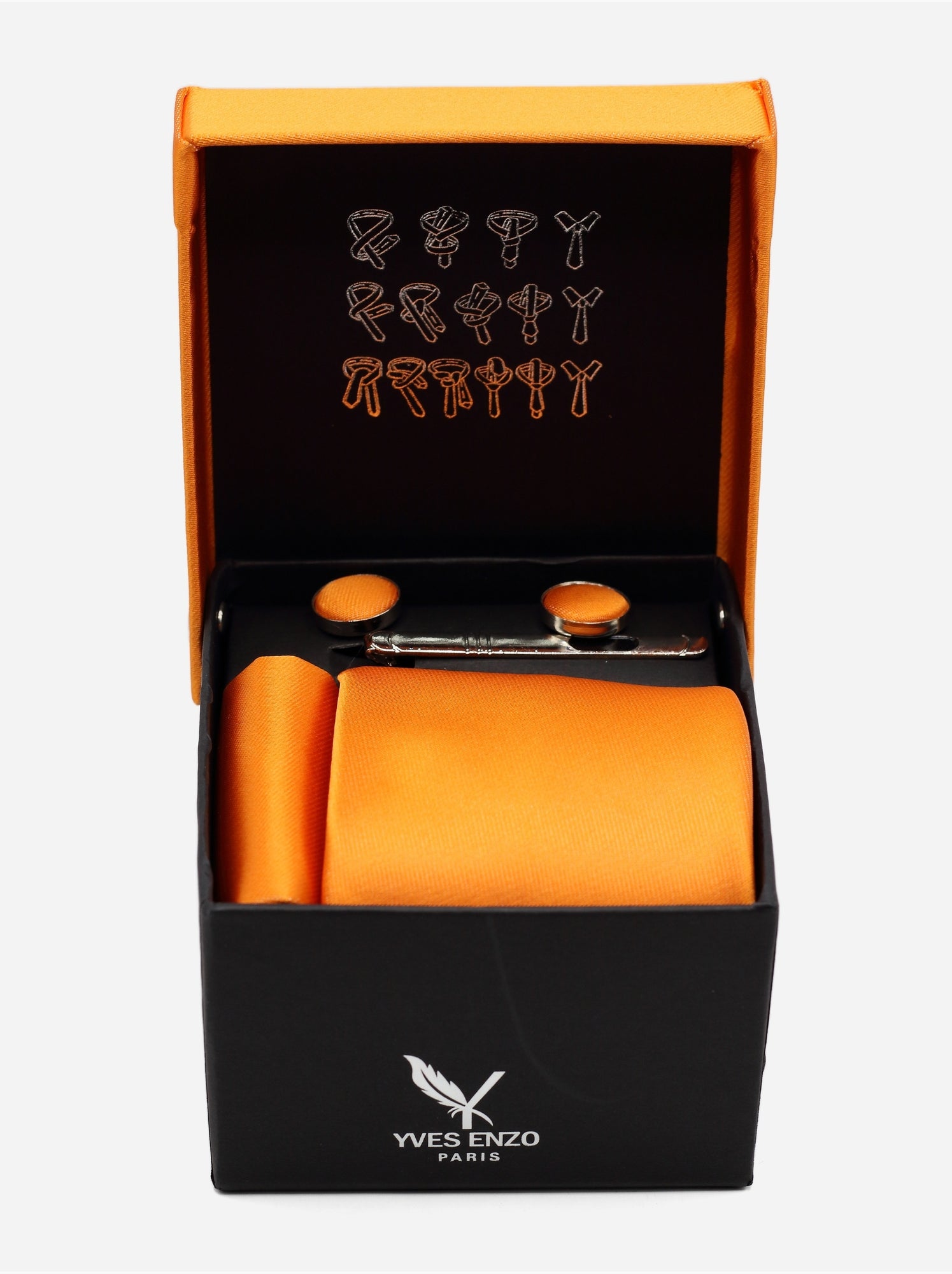 Cravate en coffret - Yves Enzo - Orange