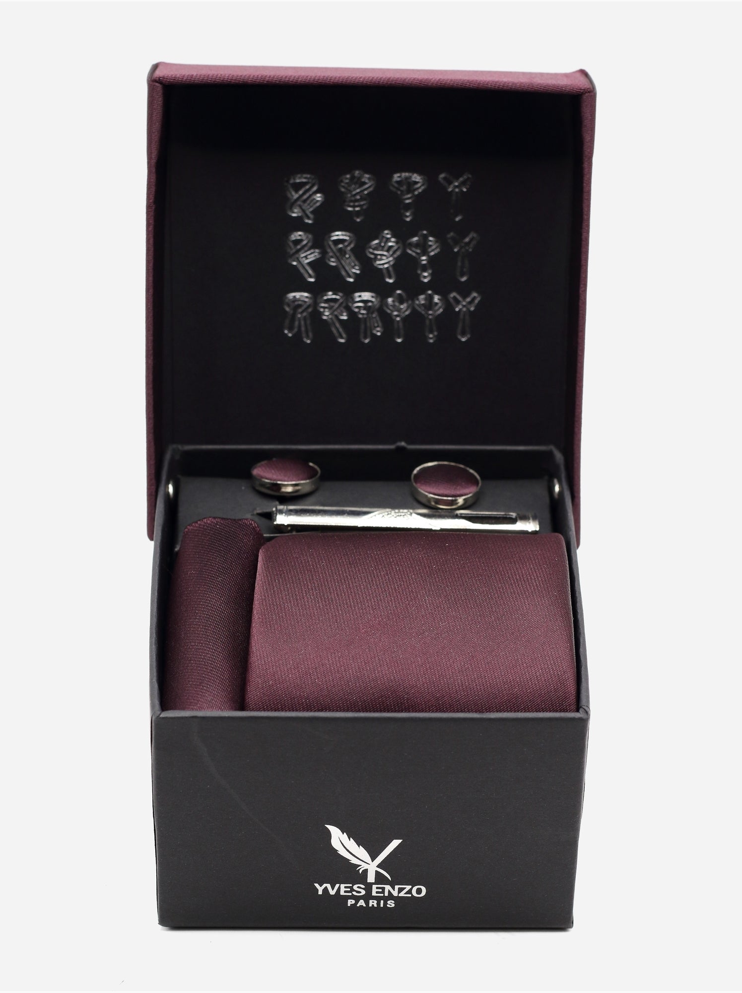 Cravate en coffret - Yves Enzo - Violet