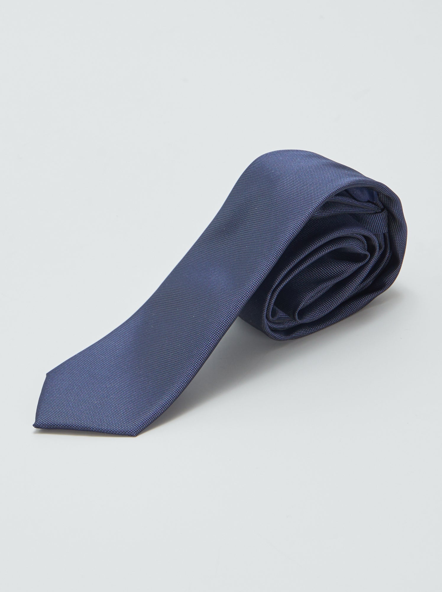 Cravate unie texturée - Bleu