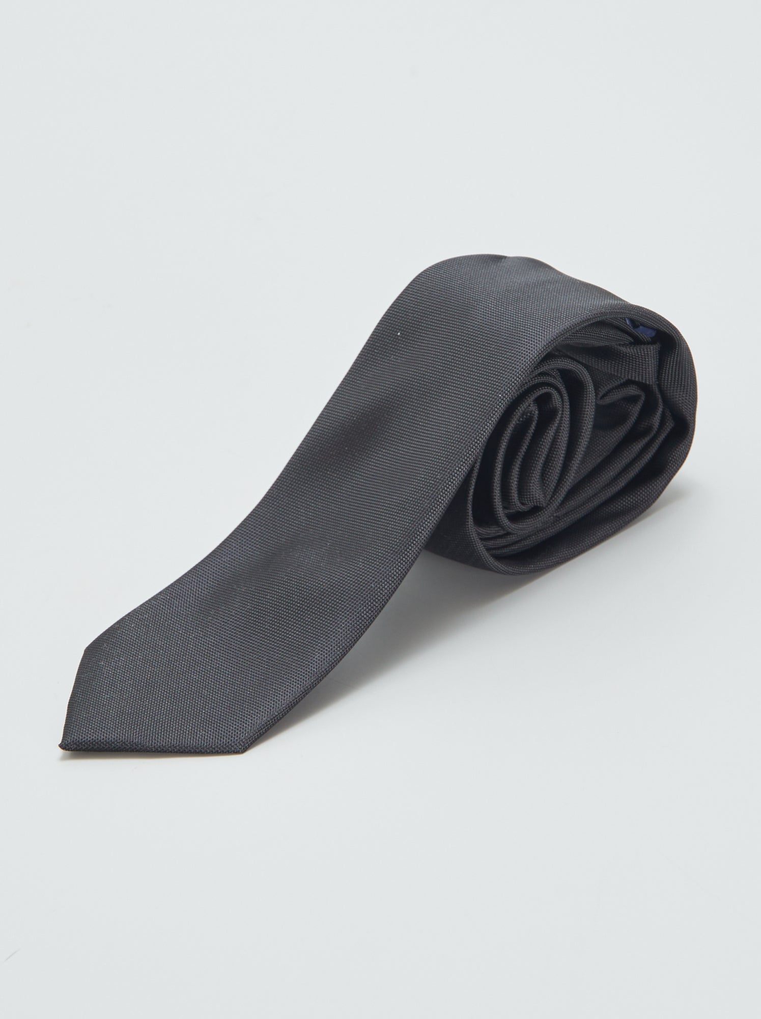 Cravate unie texturée - Noir