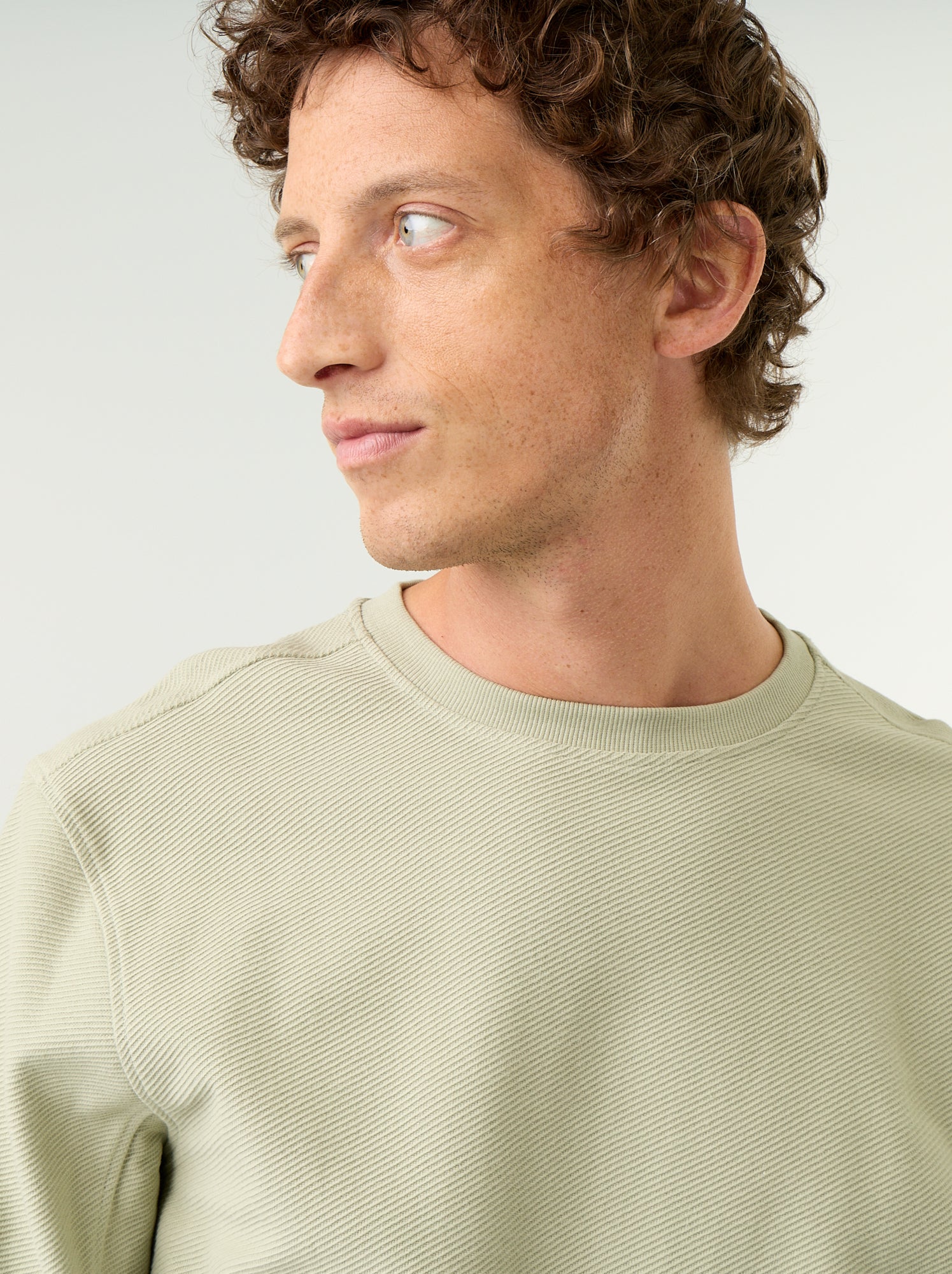 Pull en maille fine jauge côtelée - Vert