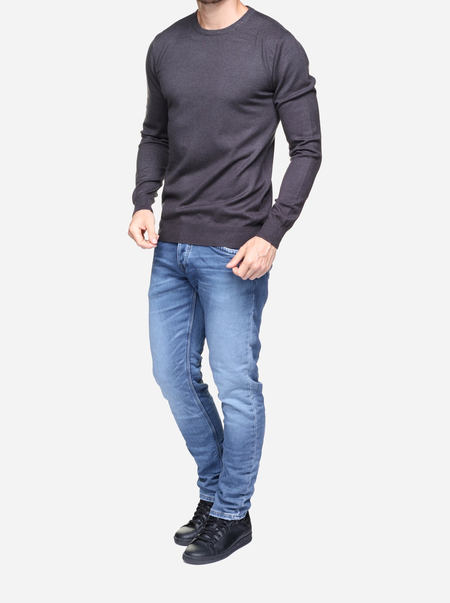 Pull col rond - Kenzarro - Gris foncé