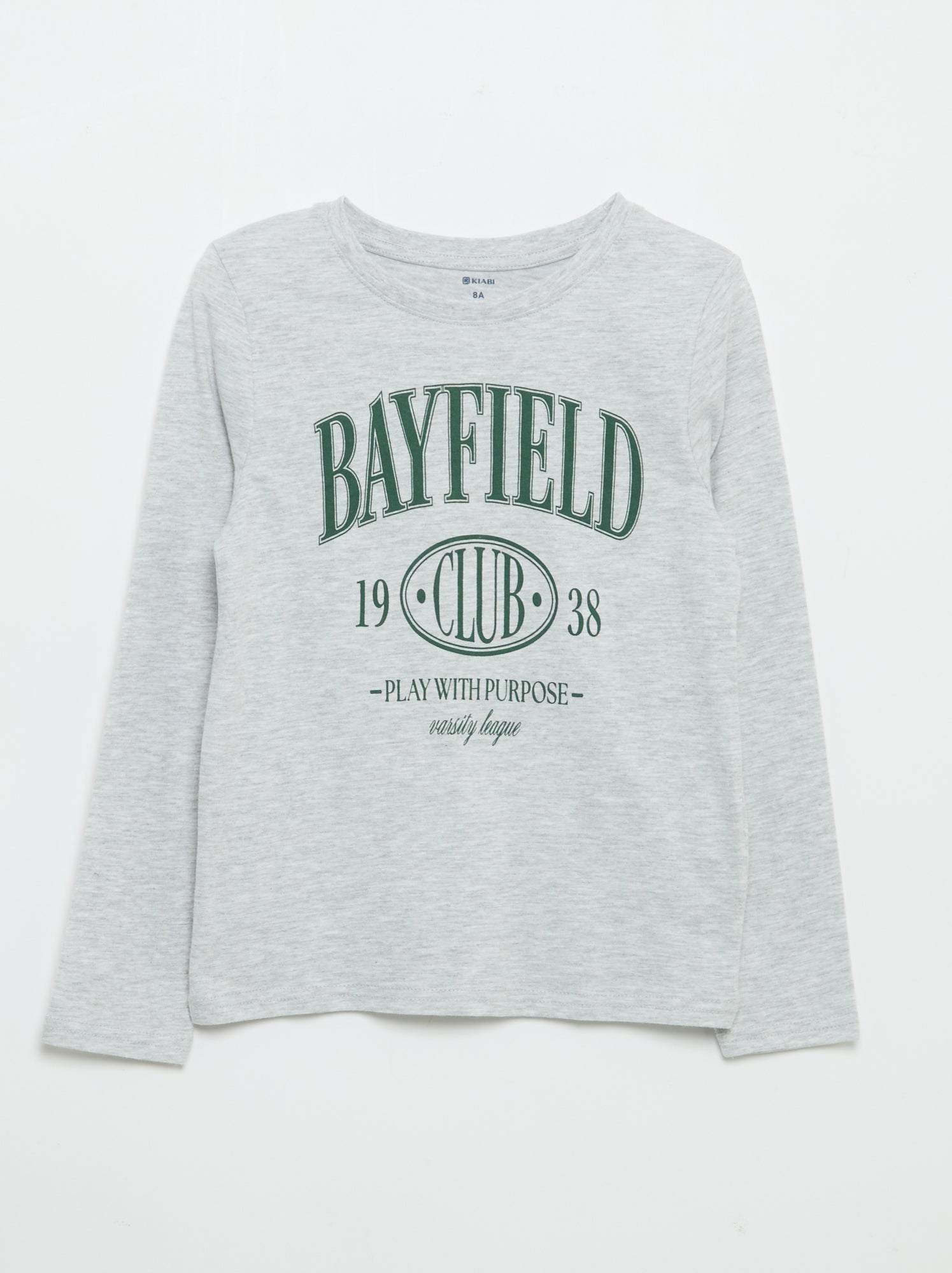 T-shirt manches longues imprimé - Gris (GJB75_5)