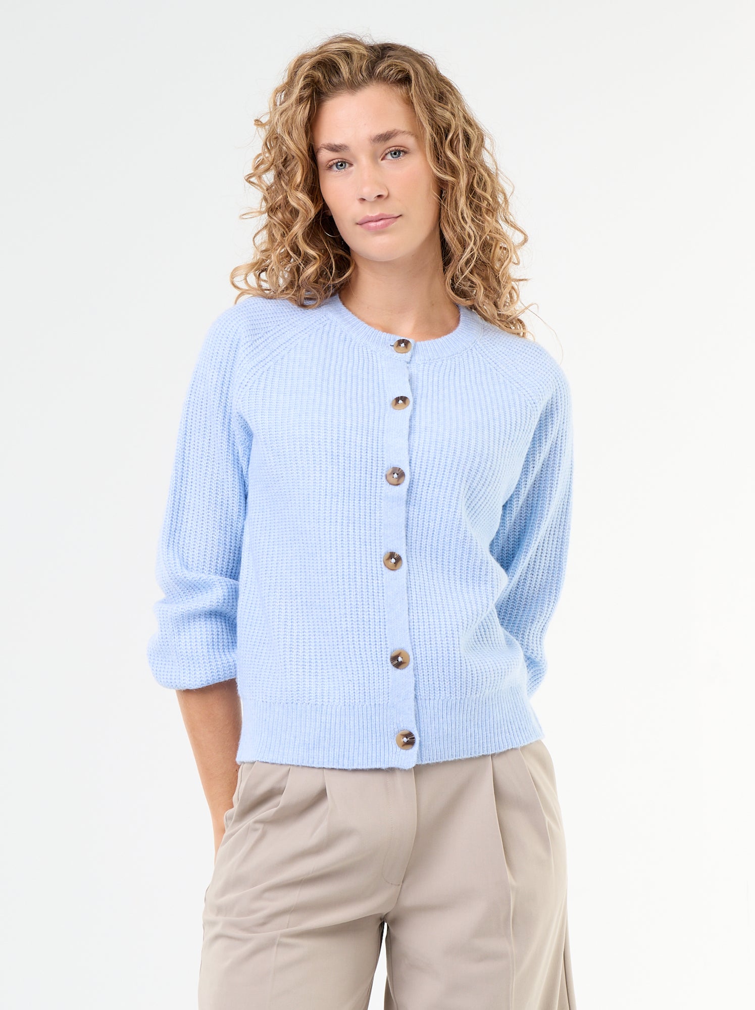 Gilet en maille grosse jauge - Bleu