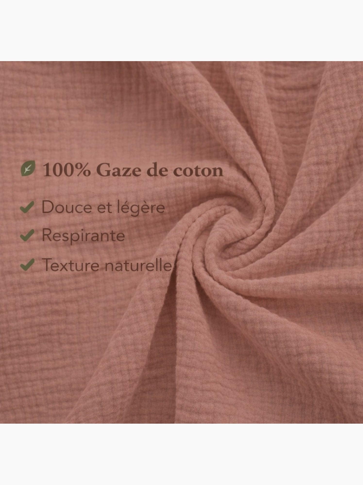 Parure de lit en Gaze de Coton - Promo linge - Rose