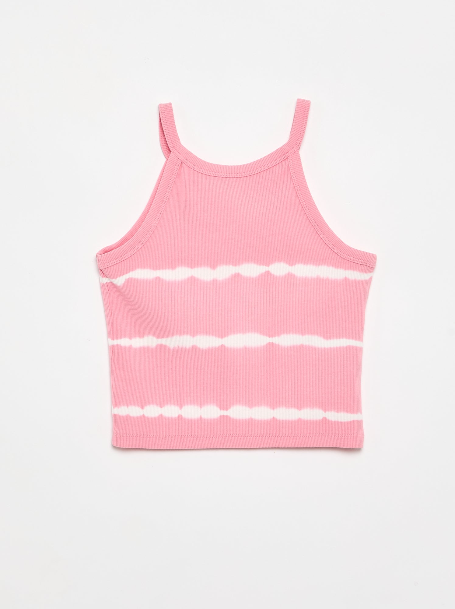 Débardeur avec imprimé rayé tie and dye - Rose