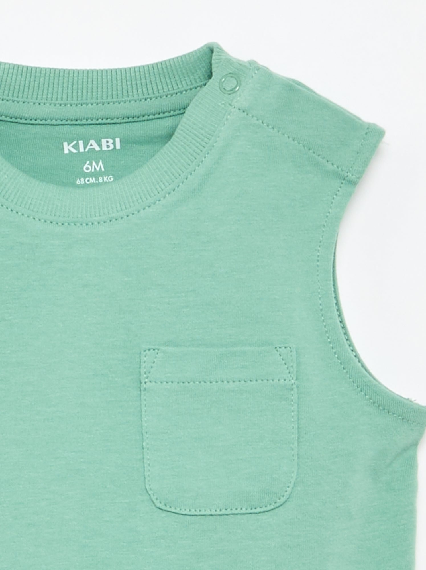 Débardeur en jersey de coton avec poche poitrine - Vert