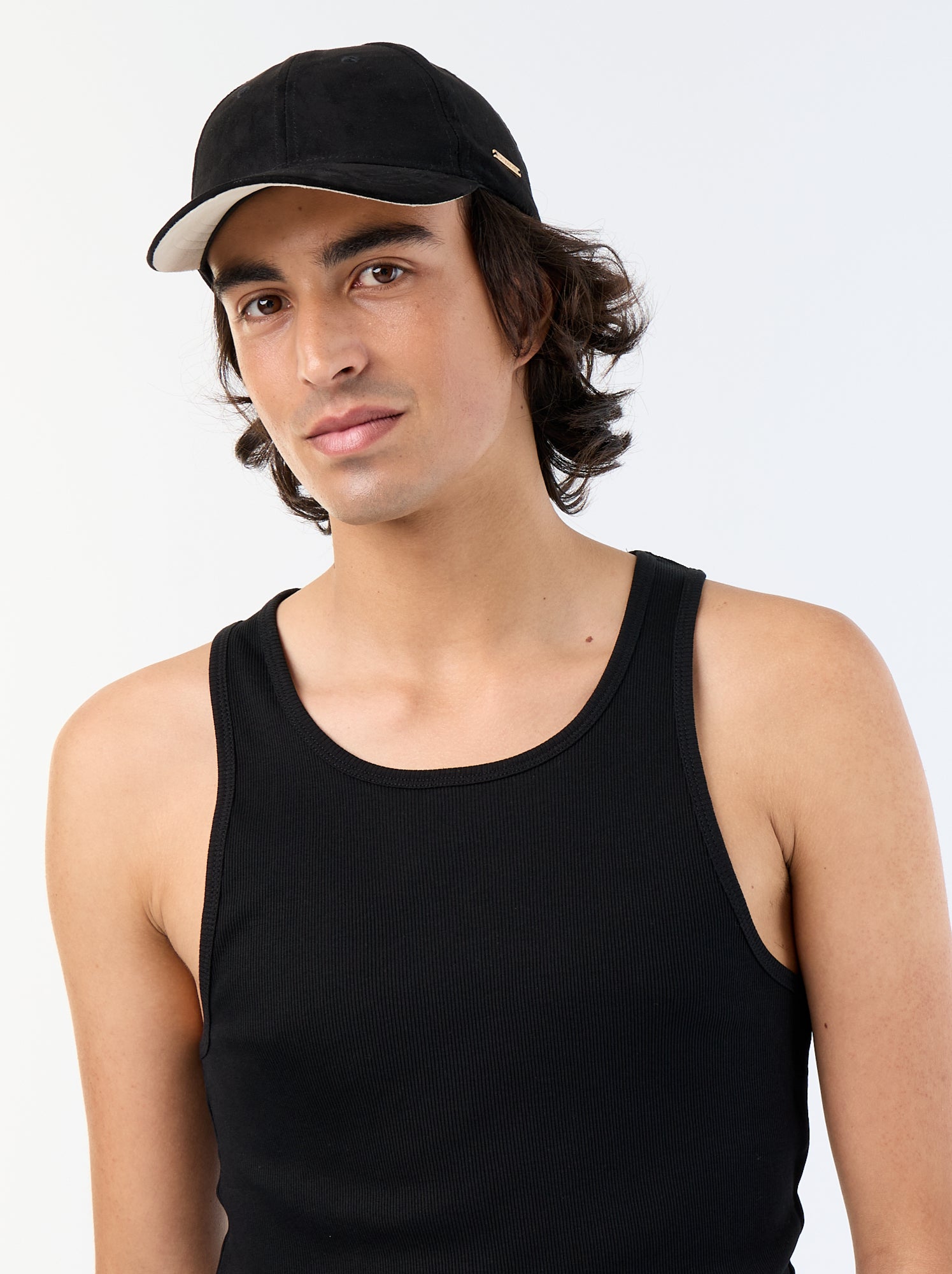 Débardeur homme en coton à col rond - Noir (BHX08_15)