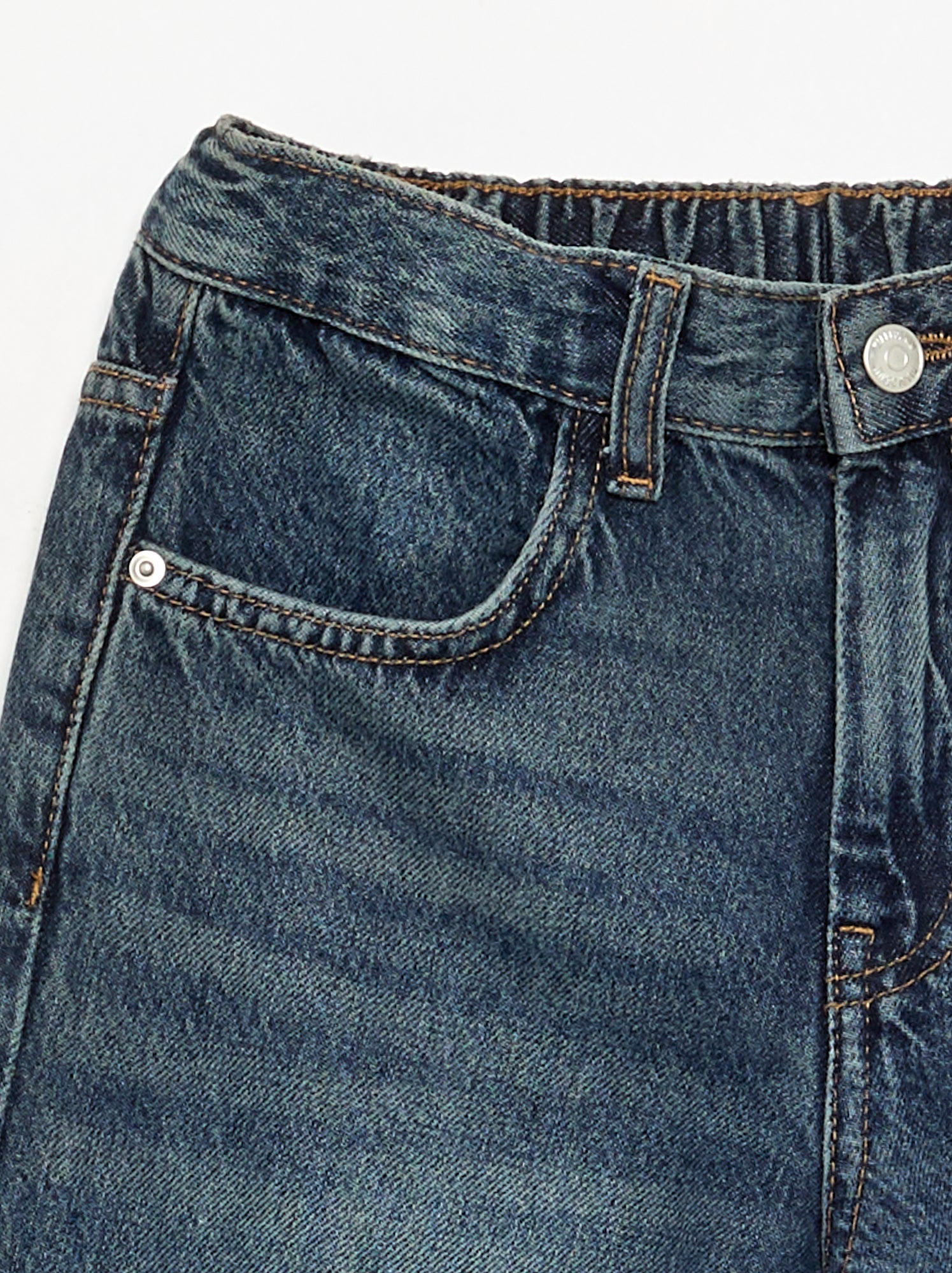 Denim coupe baggy 5 poches - Bleu