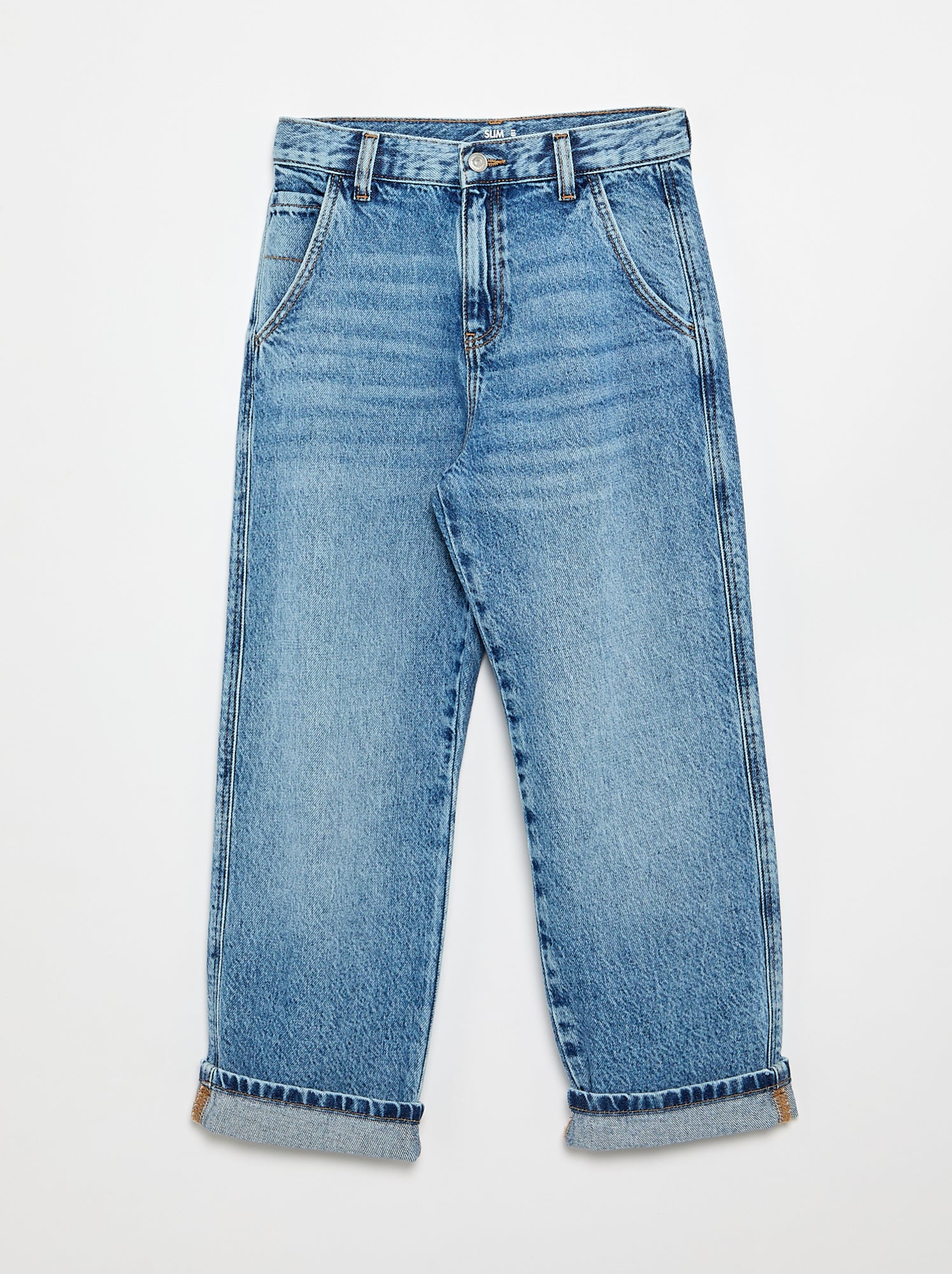 Denim coupe droite à 5 poches - Bleu (GJM22_1)