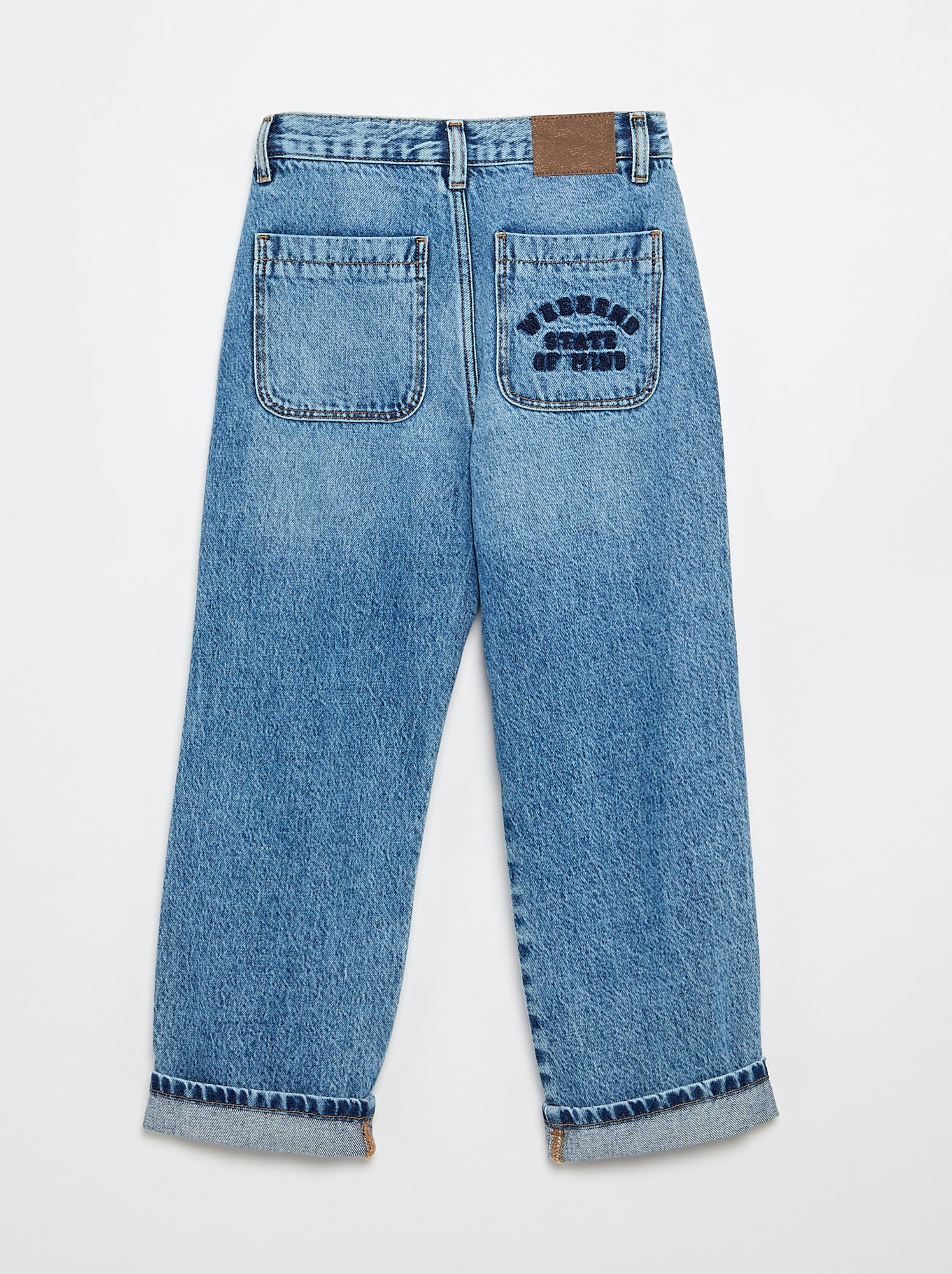 Denim coupe droite à 5 poches - Bleu (GJM22_1)