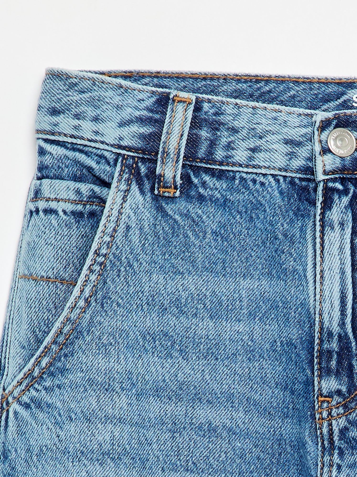 Denim coupe droite à 5 poches - Bleu (GJM22_1)