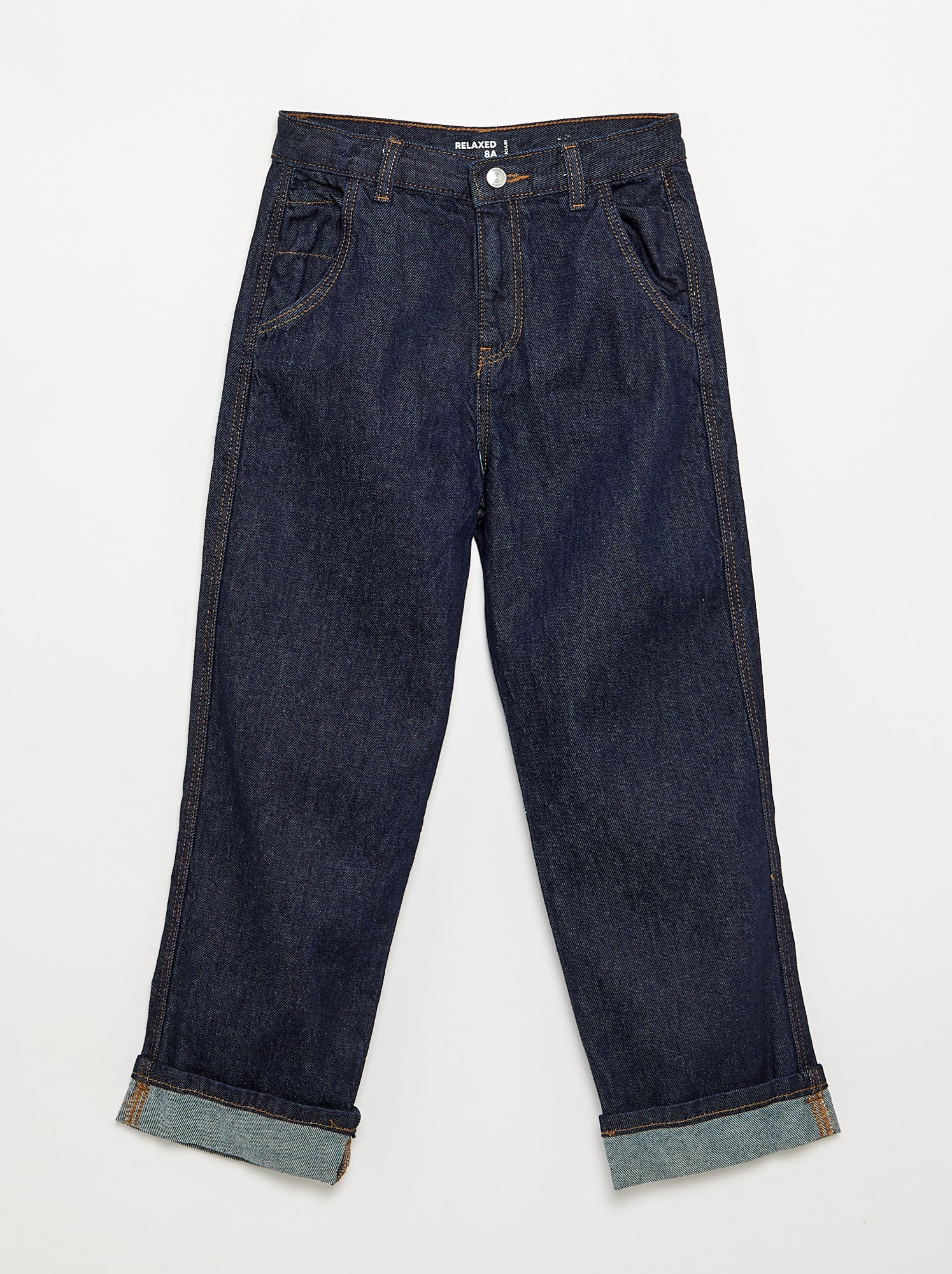 Denim coupe droite à 5 poches - Bleu (GJM22_2)
