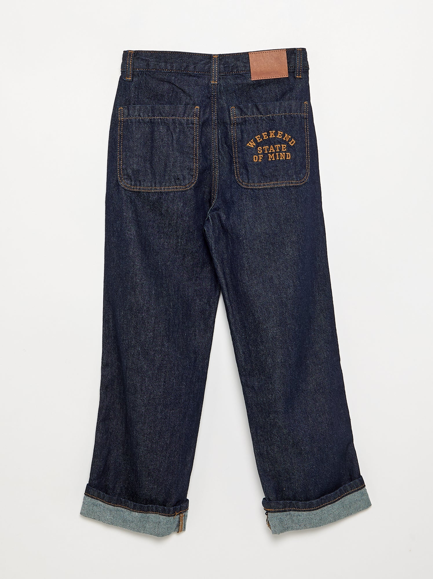 Denim coupe droite à 5 poches - Bleu (GJM22_2)