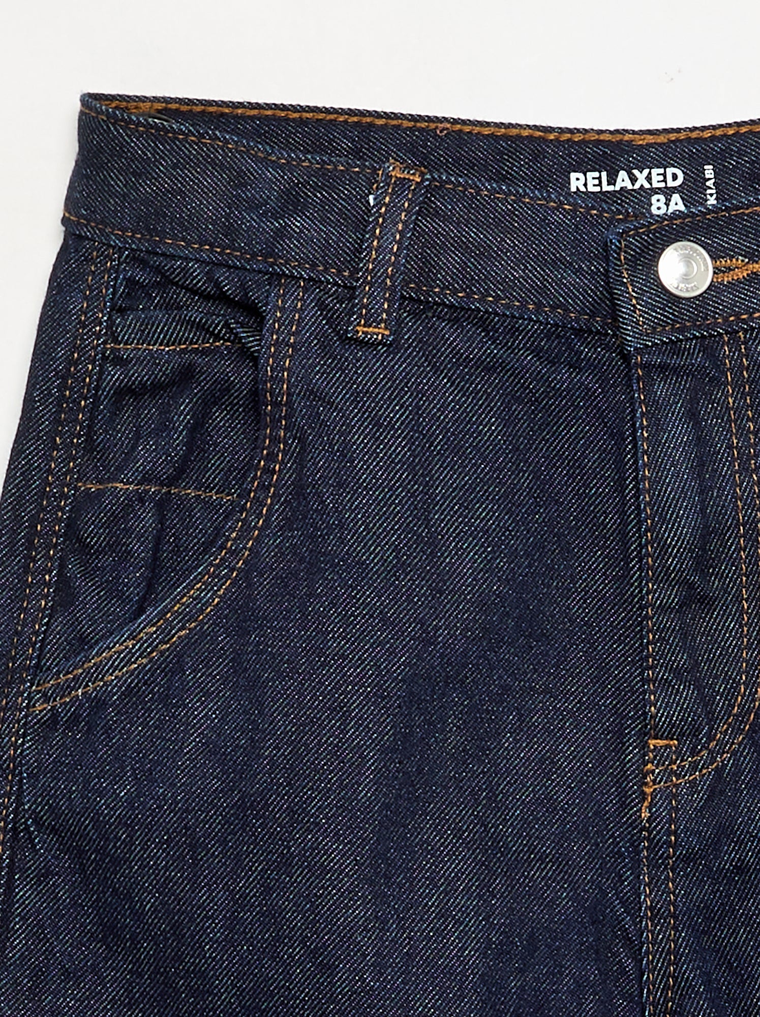 Denim coupe droite à 5 poches - Bleu (GJM22_2)