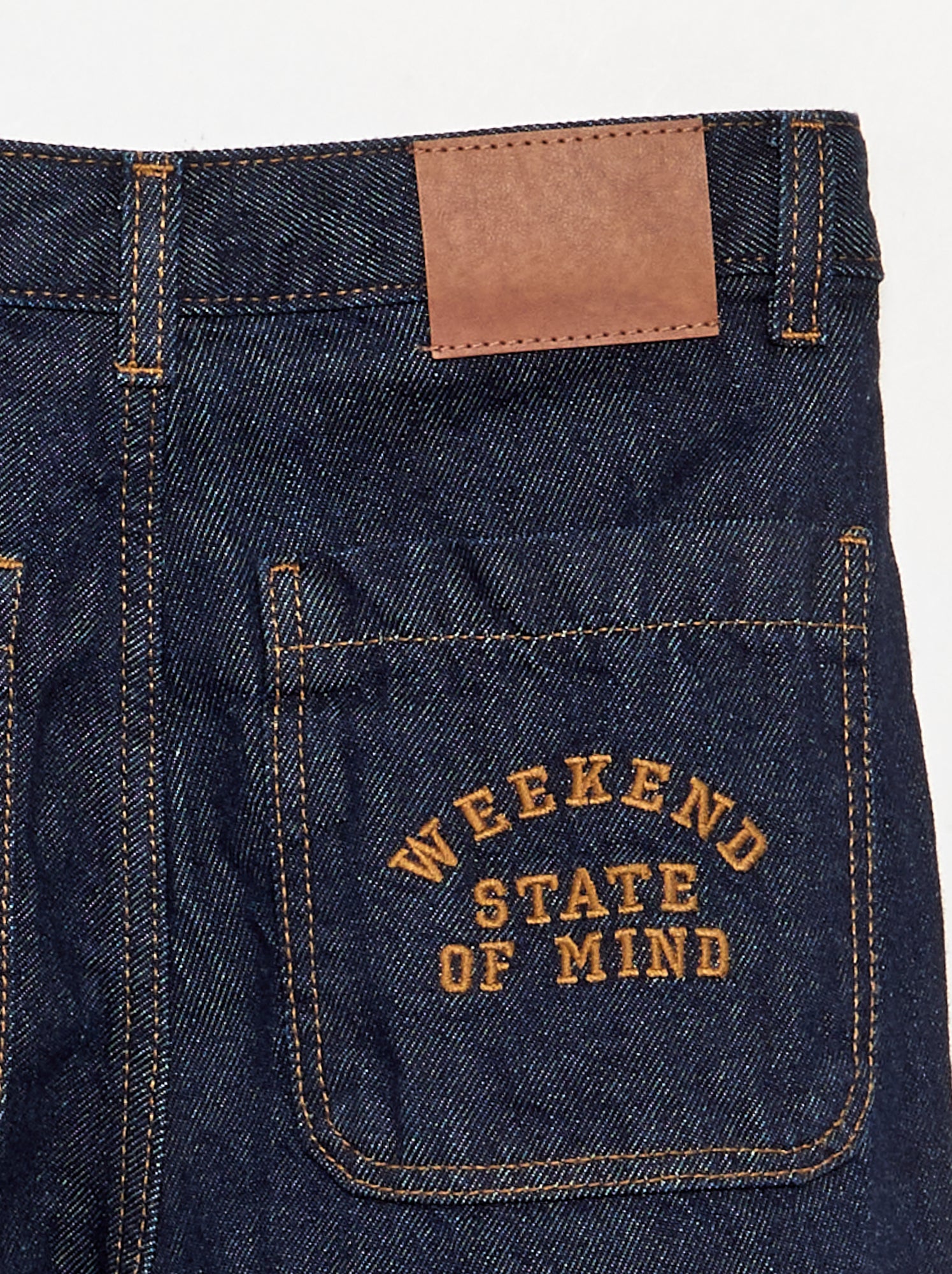Denim coupe droite à 5 poches - Bleu (GJM22_2)