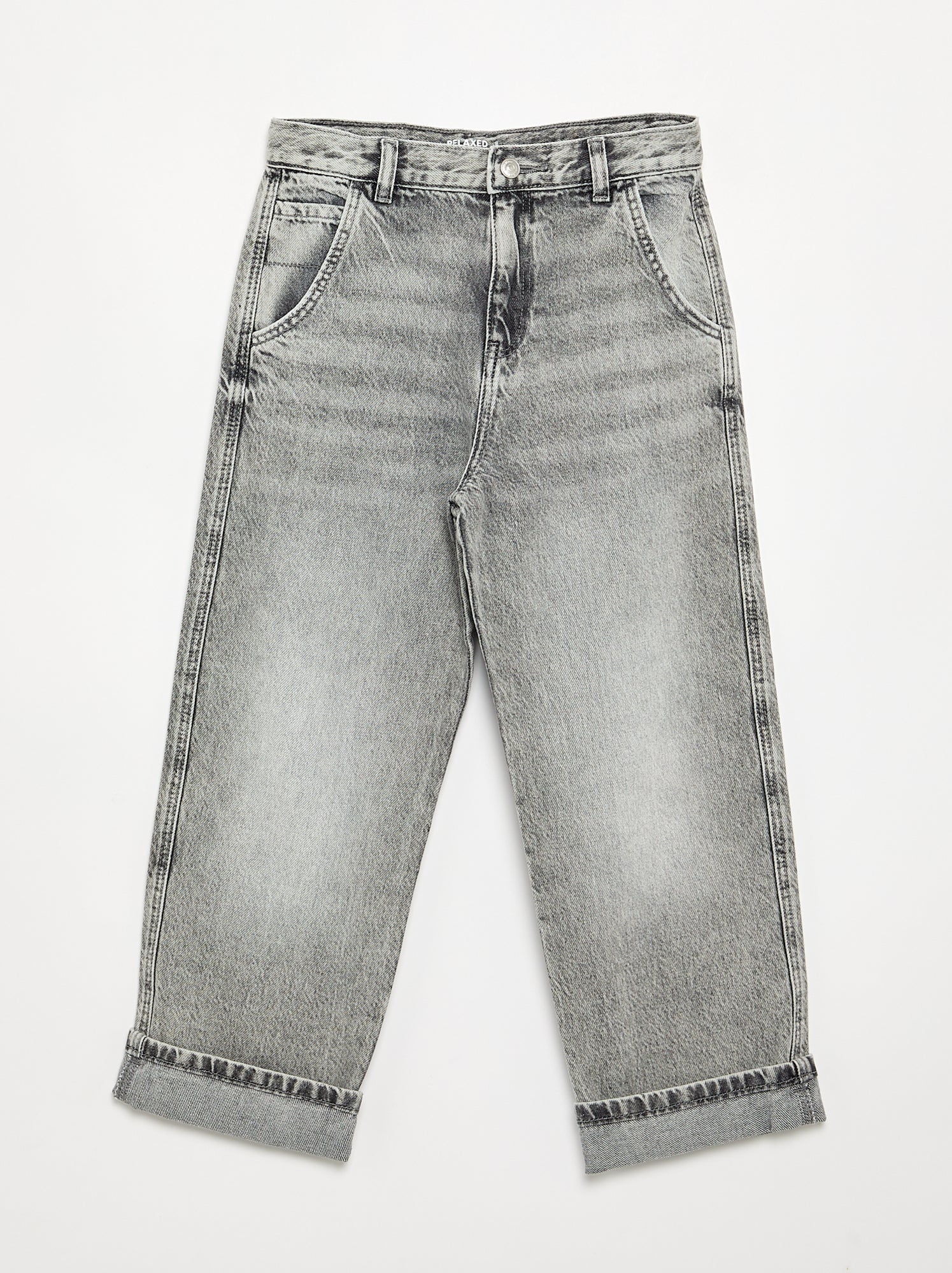 Denim coupe droite à 5 poches - Gris