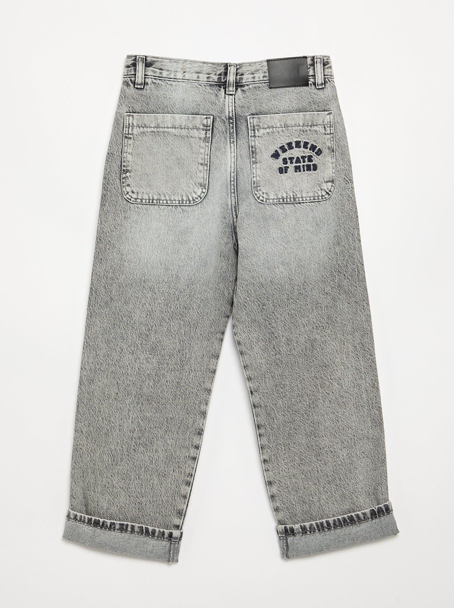 Denim coupe droite à 5 poches - Gris