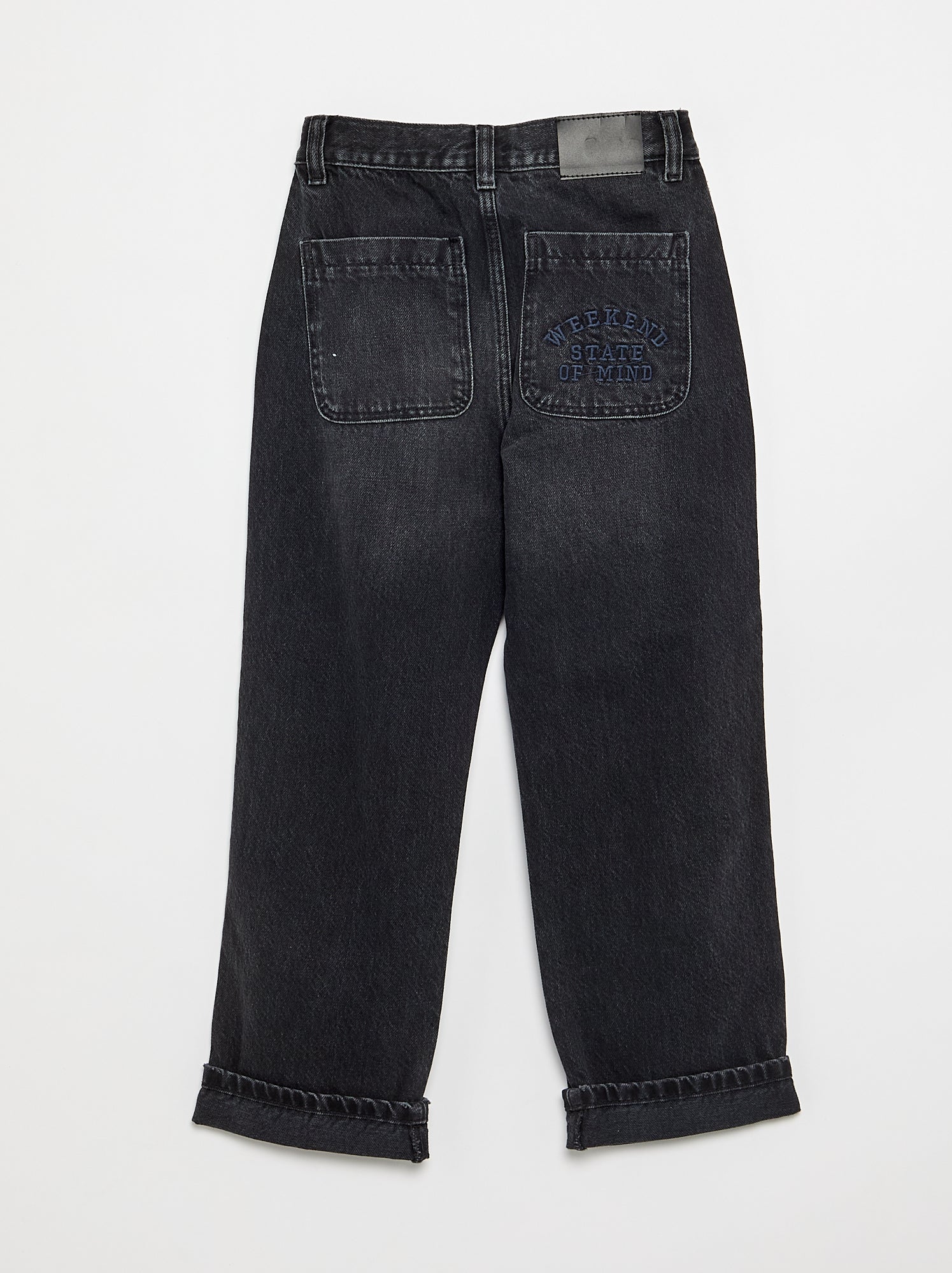 Denim coupe droite à 5 poches - Noir