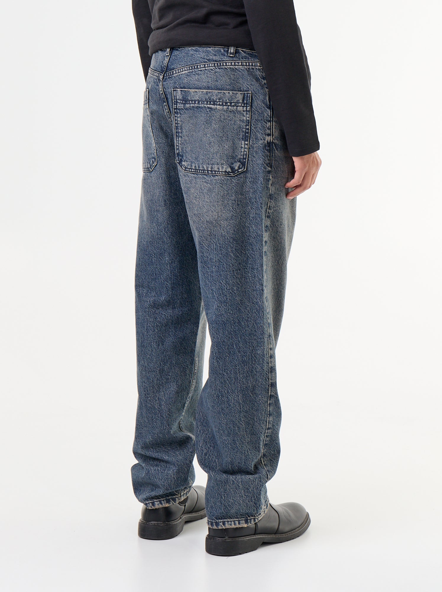Denim coupe large 5 poches - Bleu