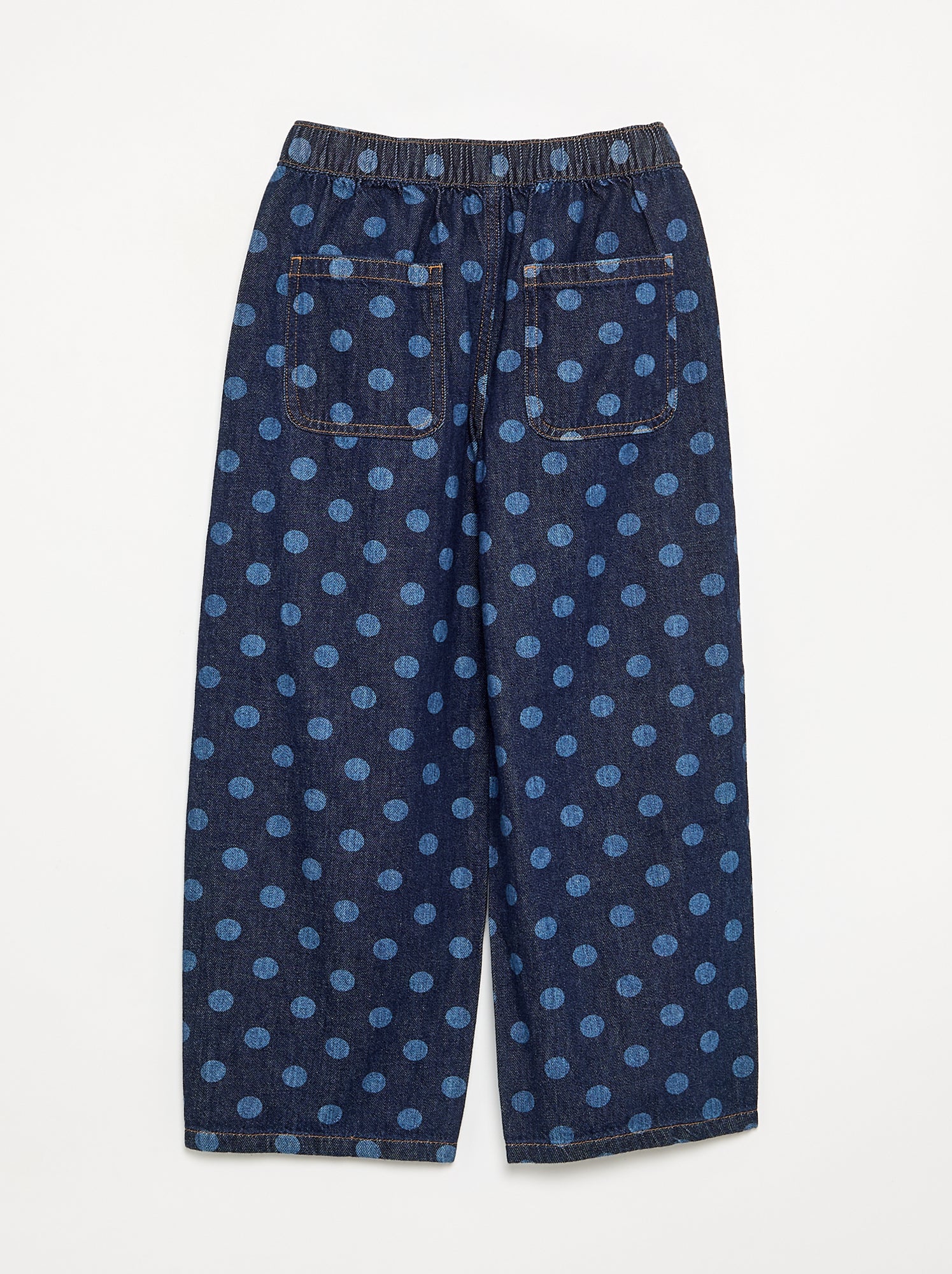 Denim forme barrel imprimé 'pois' - Bleu (GJM21_1)