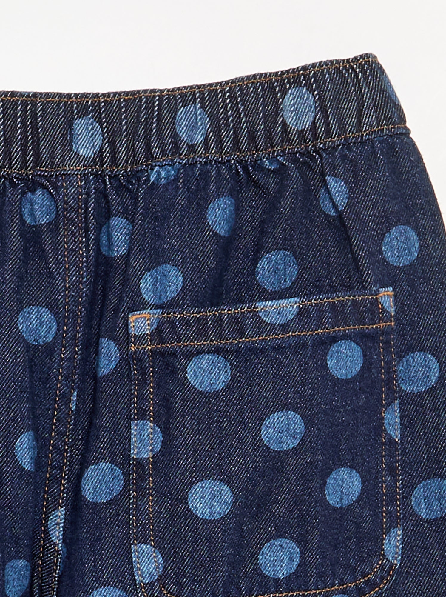 Denim forme barrel imprimé 'pois' - Bleu (GJM21_1)