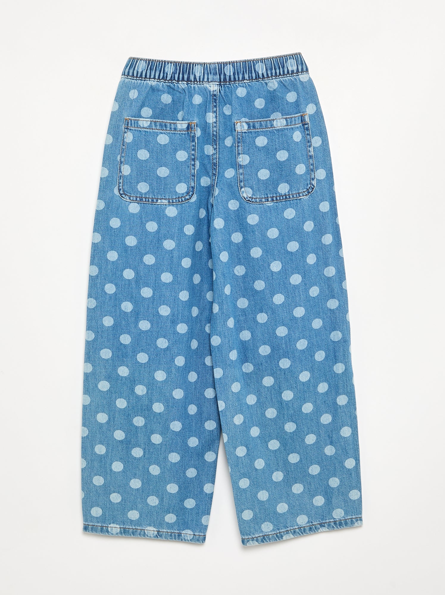 Denim forme barrel imprimé 'pois' - Bleu (GJM21_2)