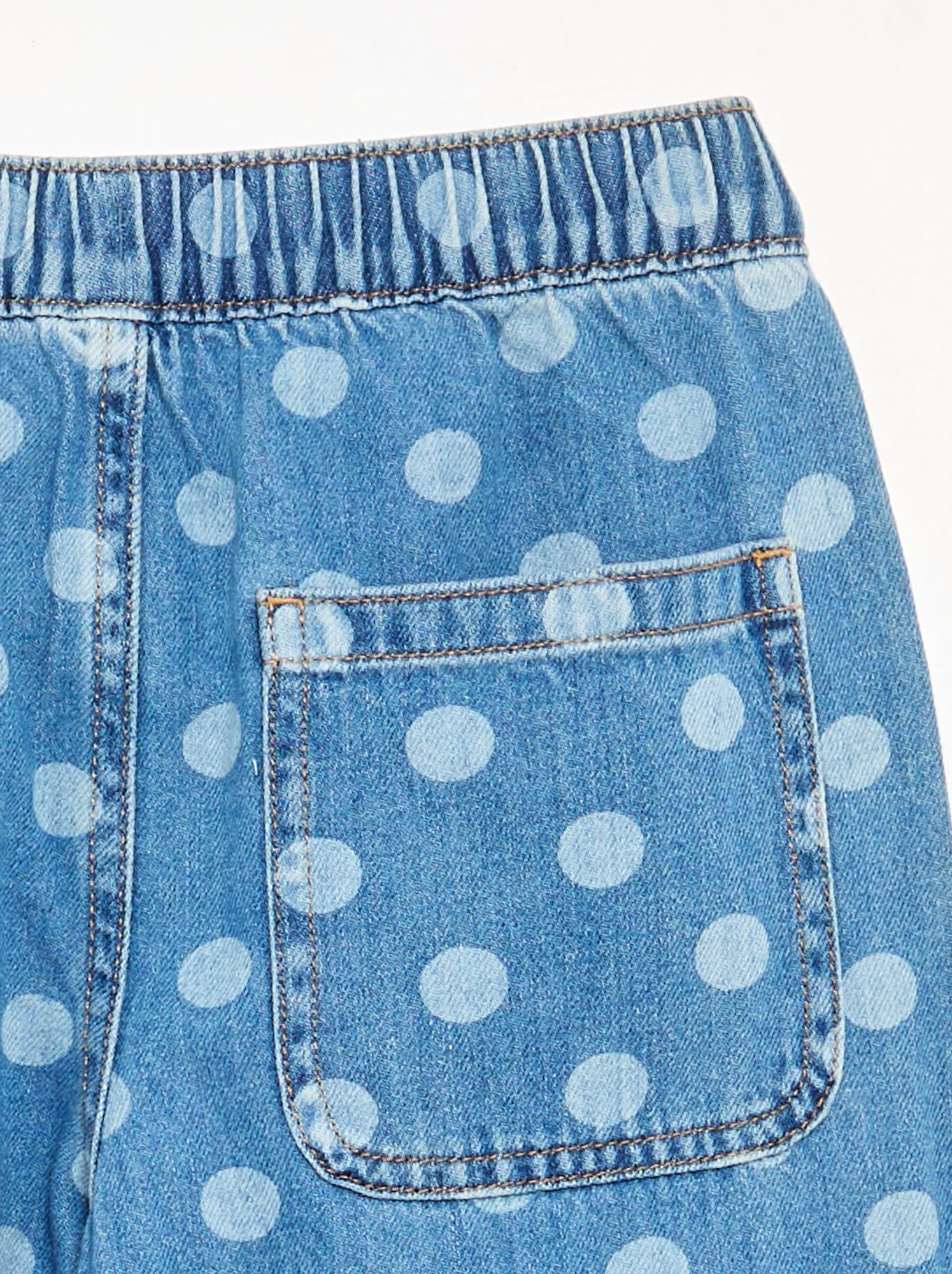 Denim forme barrel imprimé 'pois' - Bleu (GJM21_2)