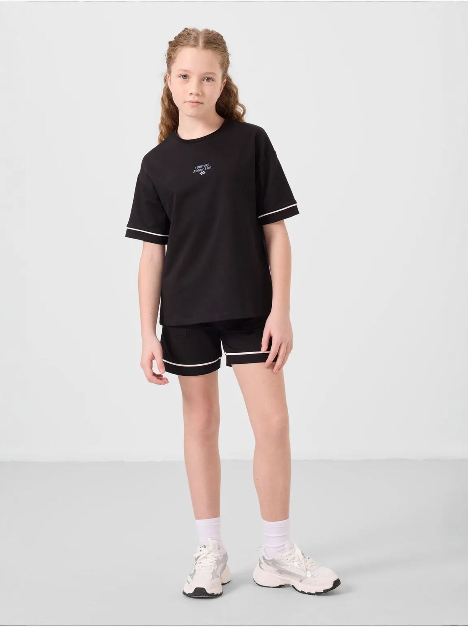 Ensemble de pyjama jeunesse en coton mélangé tommy - Noir
