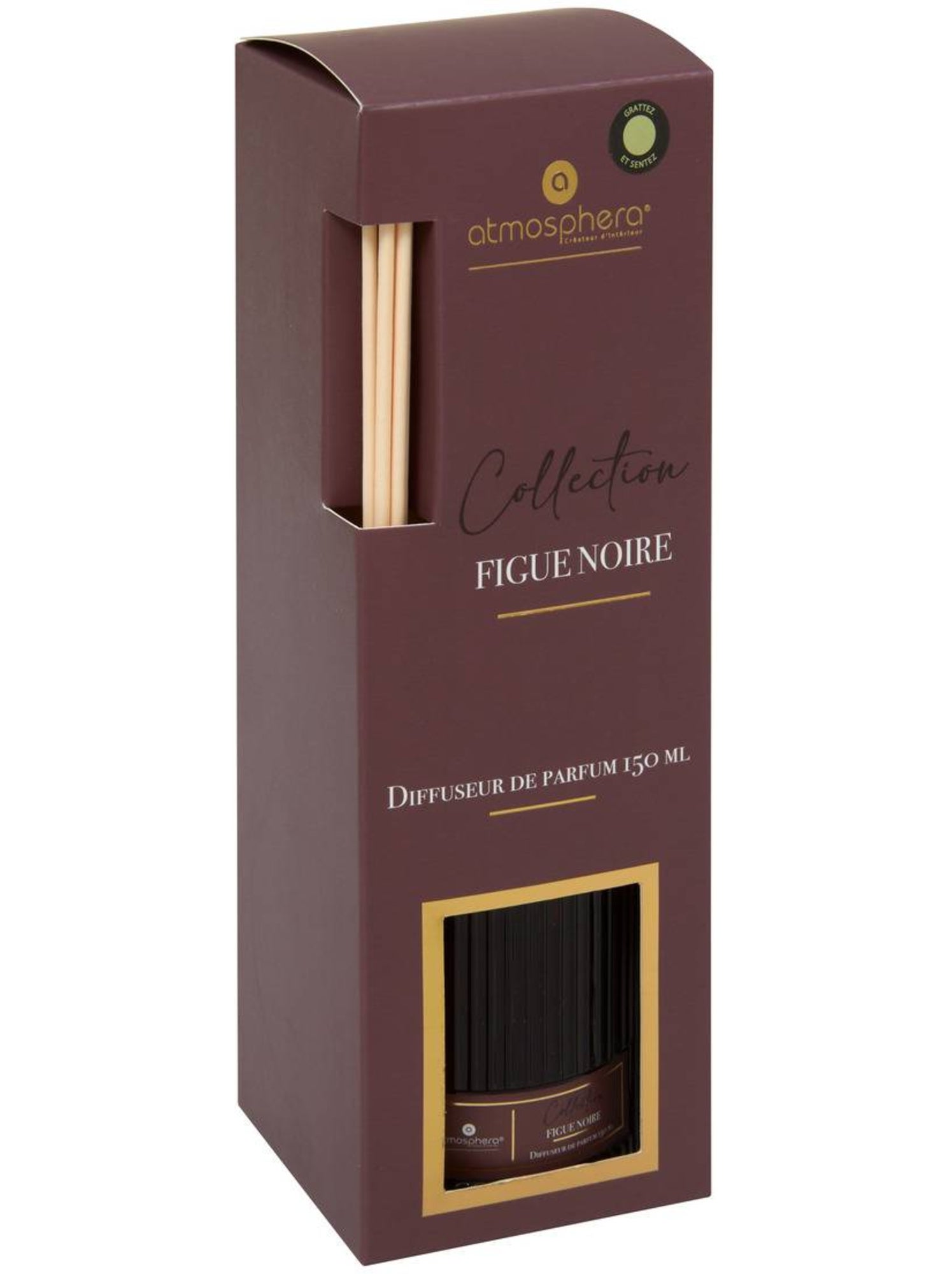 Diffuseur de parfum cylindrique à 6 bâtonnets albie - Rouge foncé