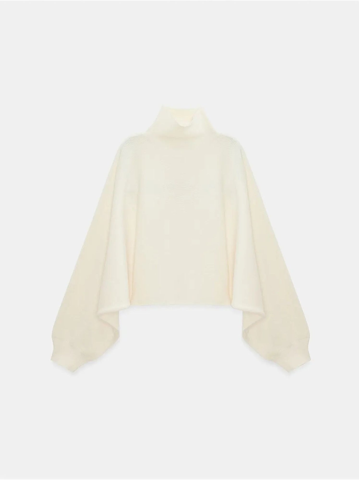DILVIN Pull Femme Oversize Court À Col Roulé - Crème