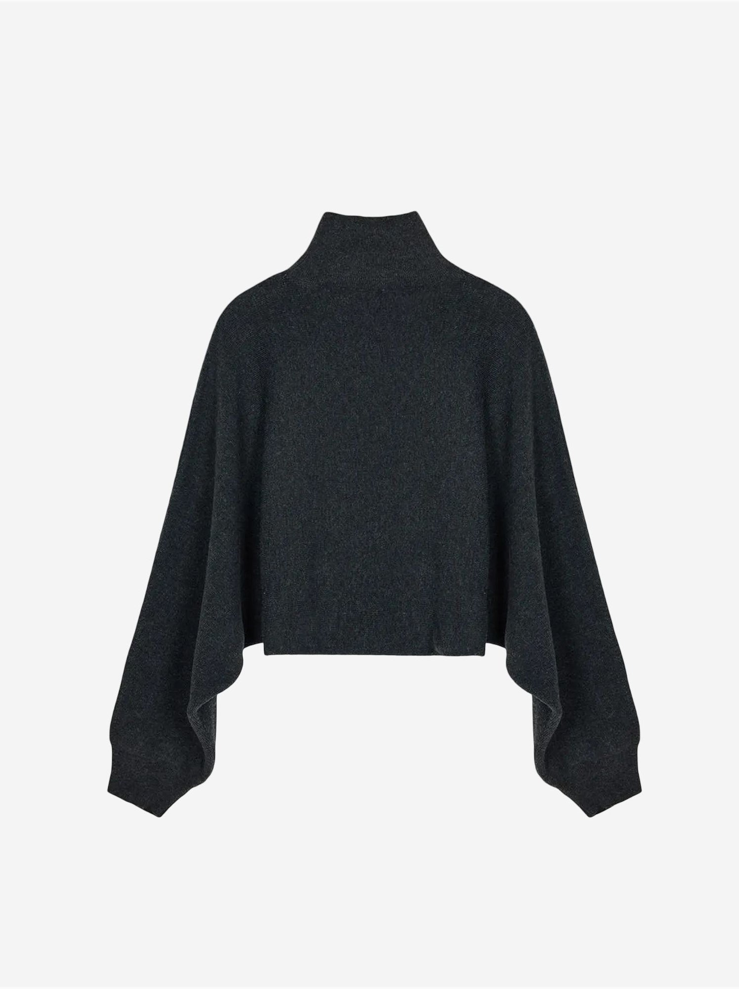 DILVIN Pull Femme Oversize Court À Col Roulé - gris anthracite