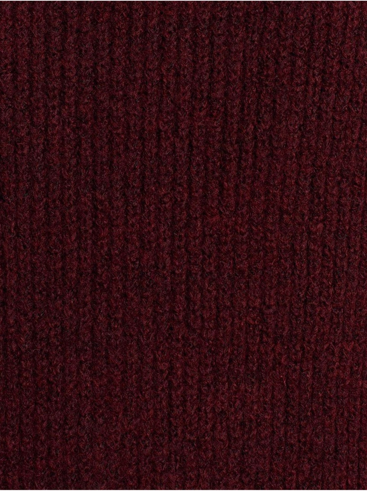 DILVIN Pull Oversize À Col Roulé Côtelé - Rouge bordeaux