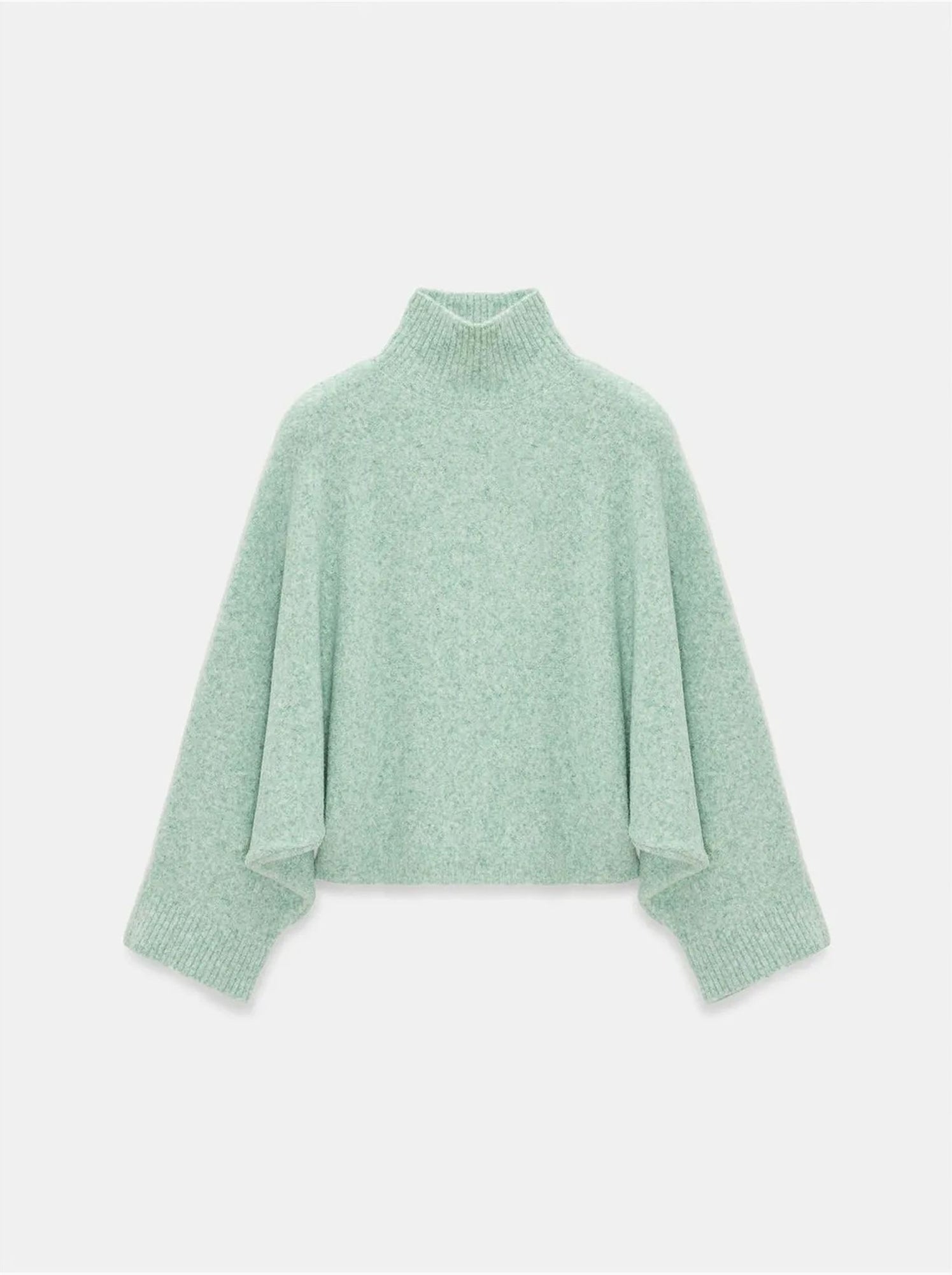DILVIN Pull Oversize À Col Roulé Côtelé - Vert menthe