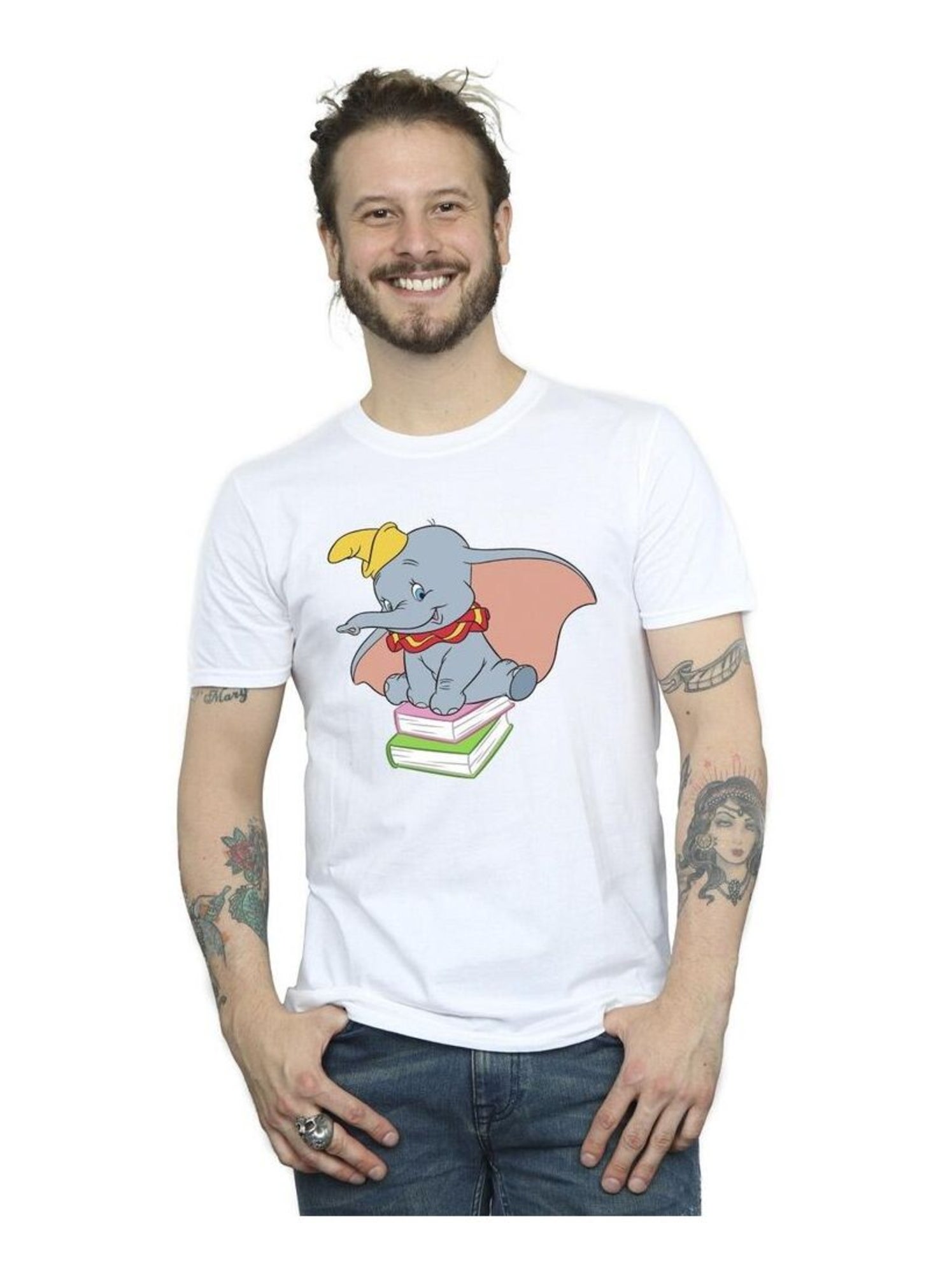 Disney - T-shirt motif Dumbo SITTING ON - Blanc